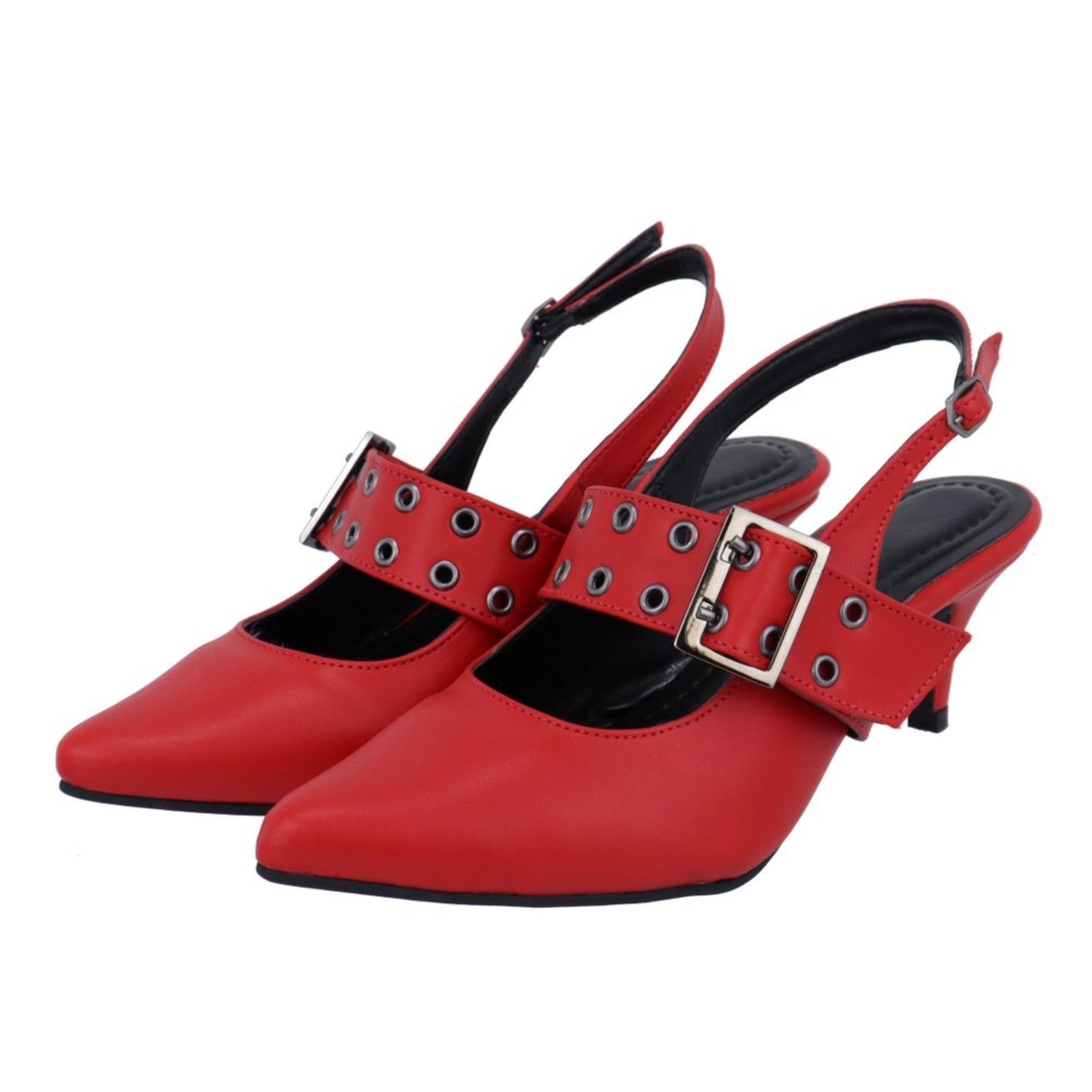 Scarpin Feminino Salto Baixo Napa Vermelho 6022