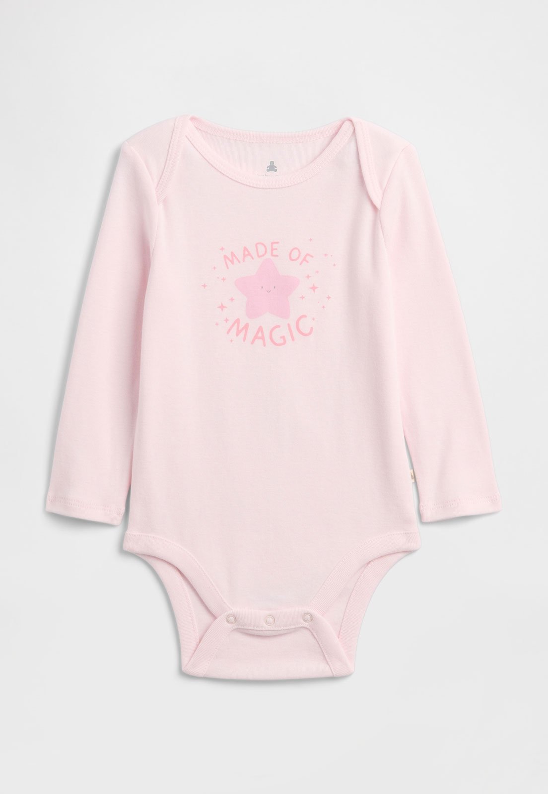 Infantil - Body GAP Manga Longa Estampa Made of Magic Rosa