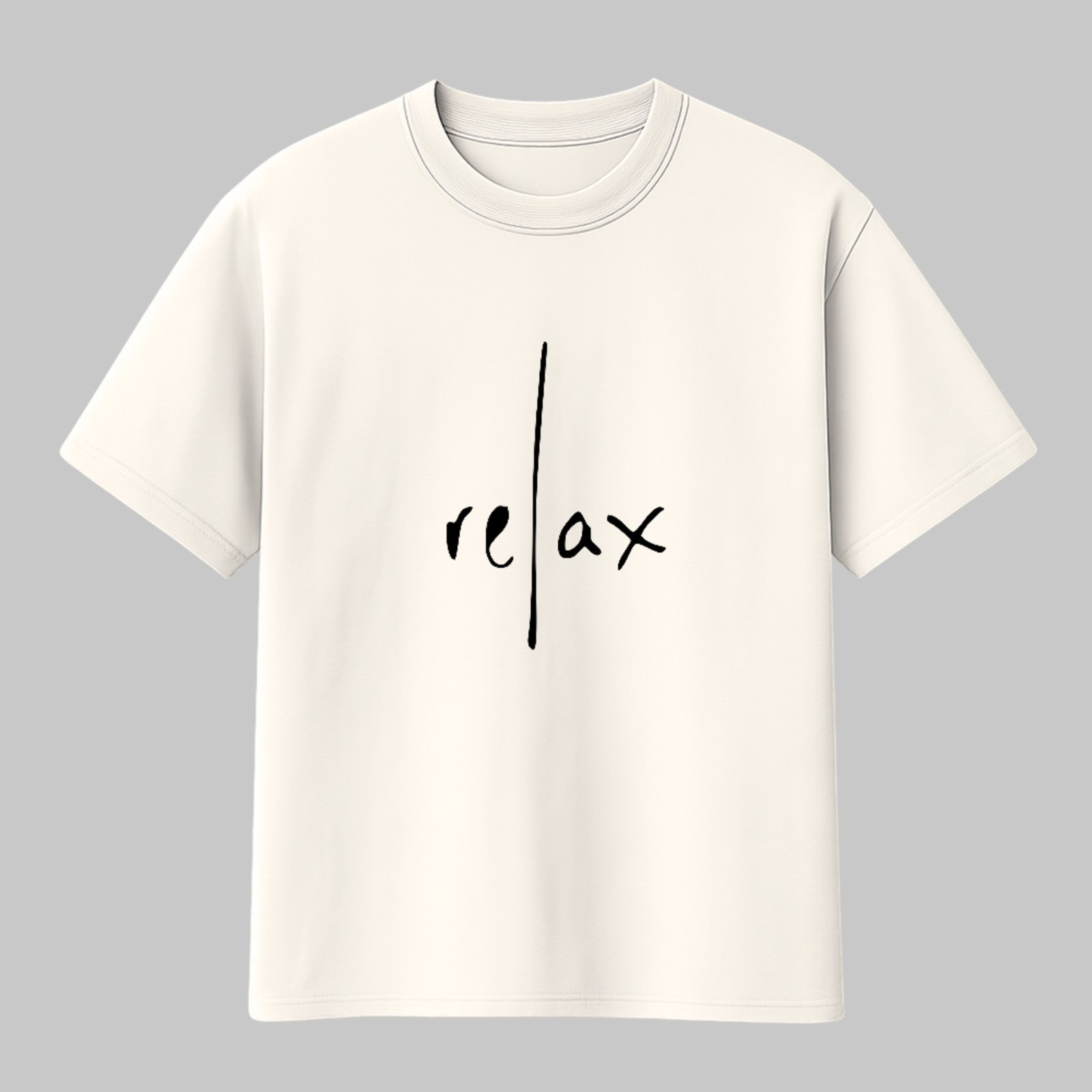 Camiseta Básica Relax Lettering Estilo Casual Unissex Off White