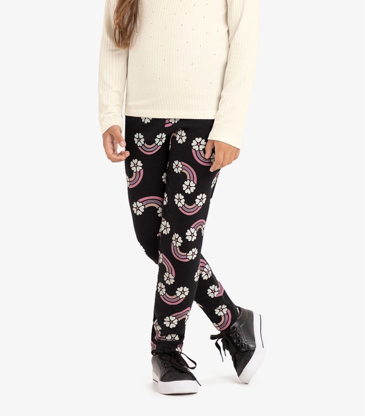 Vista 3 Infantil - Legging Estampada Rovi preto preto