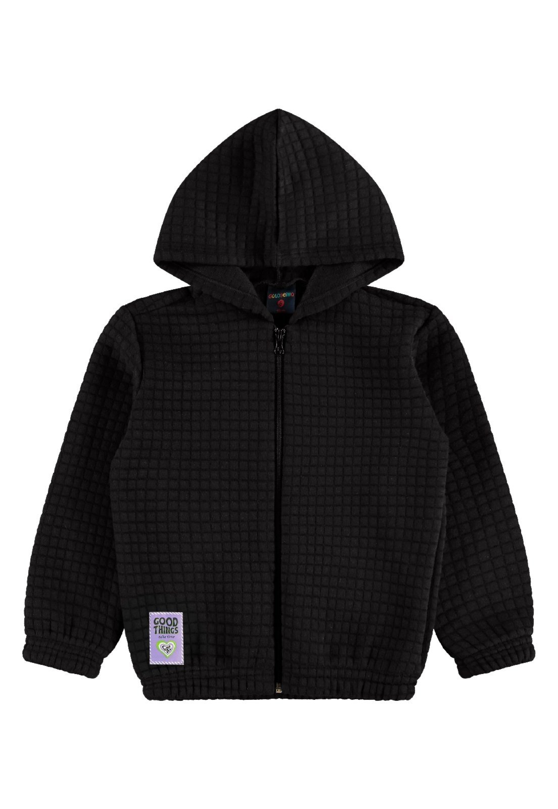 Infantil – Jaqueta em Jacquard Matelassê Guloseima Preto