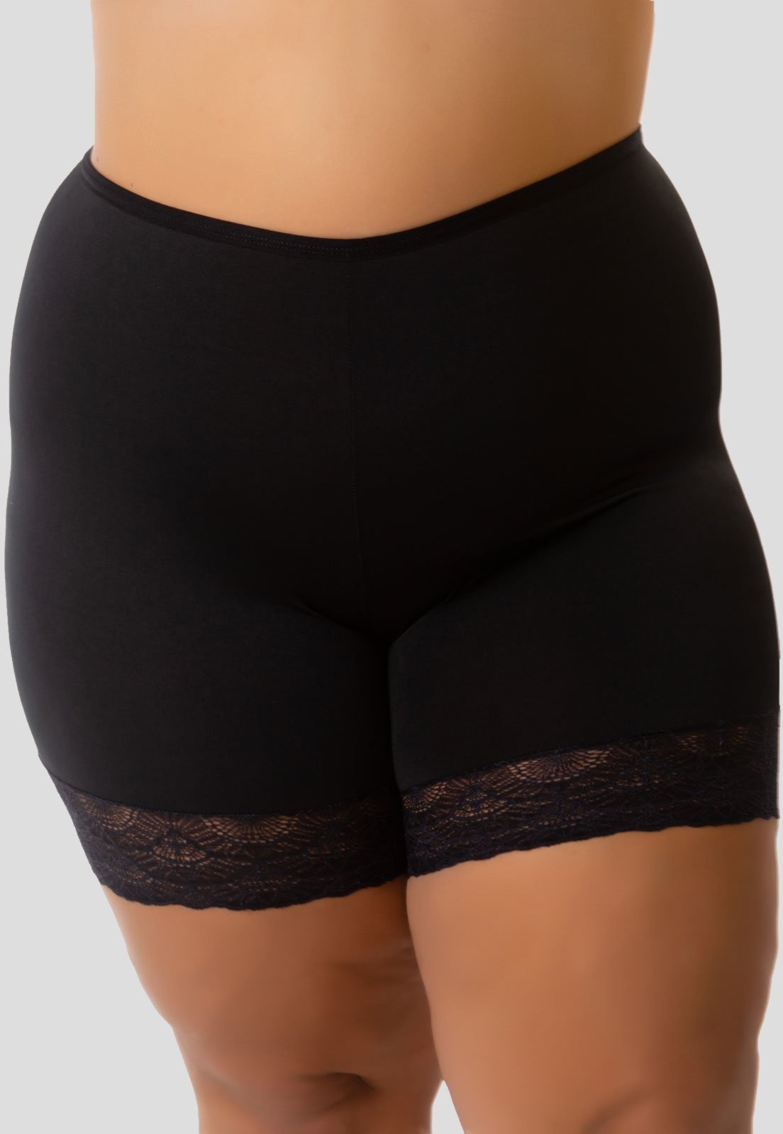 Short Anágua Plus Size MdMix Modeladora Cintura Alta Preto