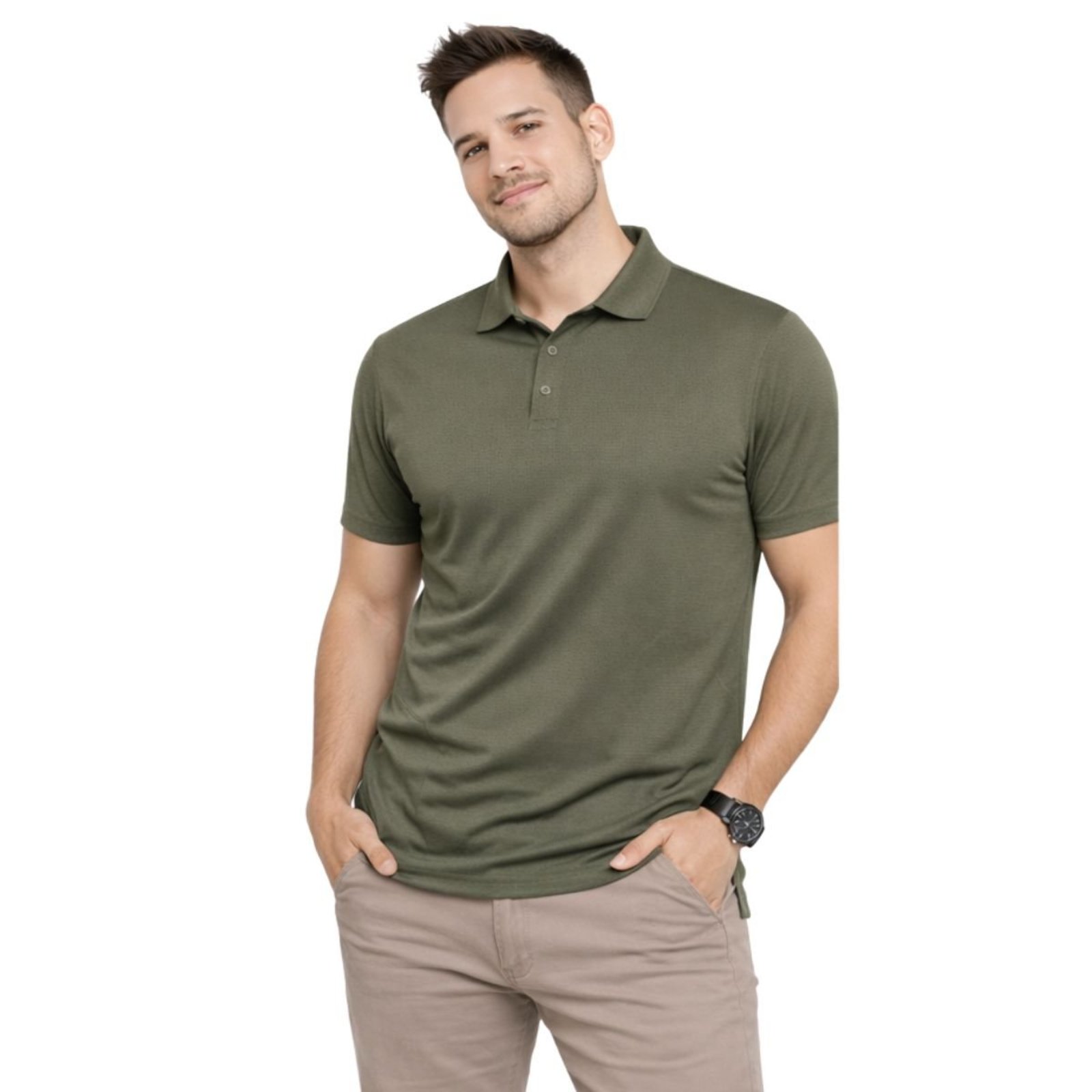 Kit 2 Camisas Polo Masculina Poliamida Premium Preto e Branco