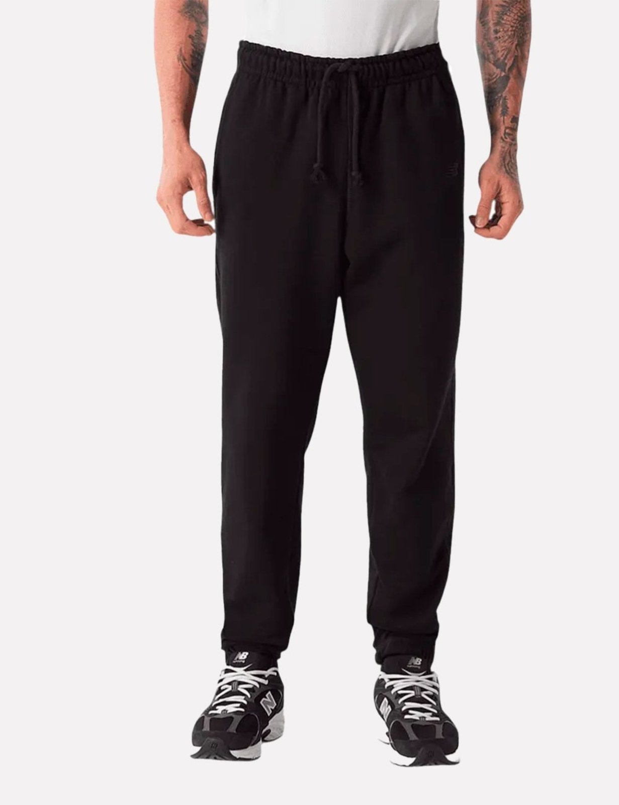 Calça New Balance Masculina Moletom Relaxed Athletics Small Logo Preta