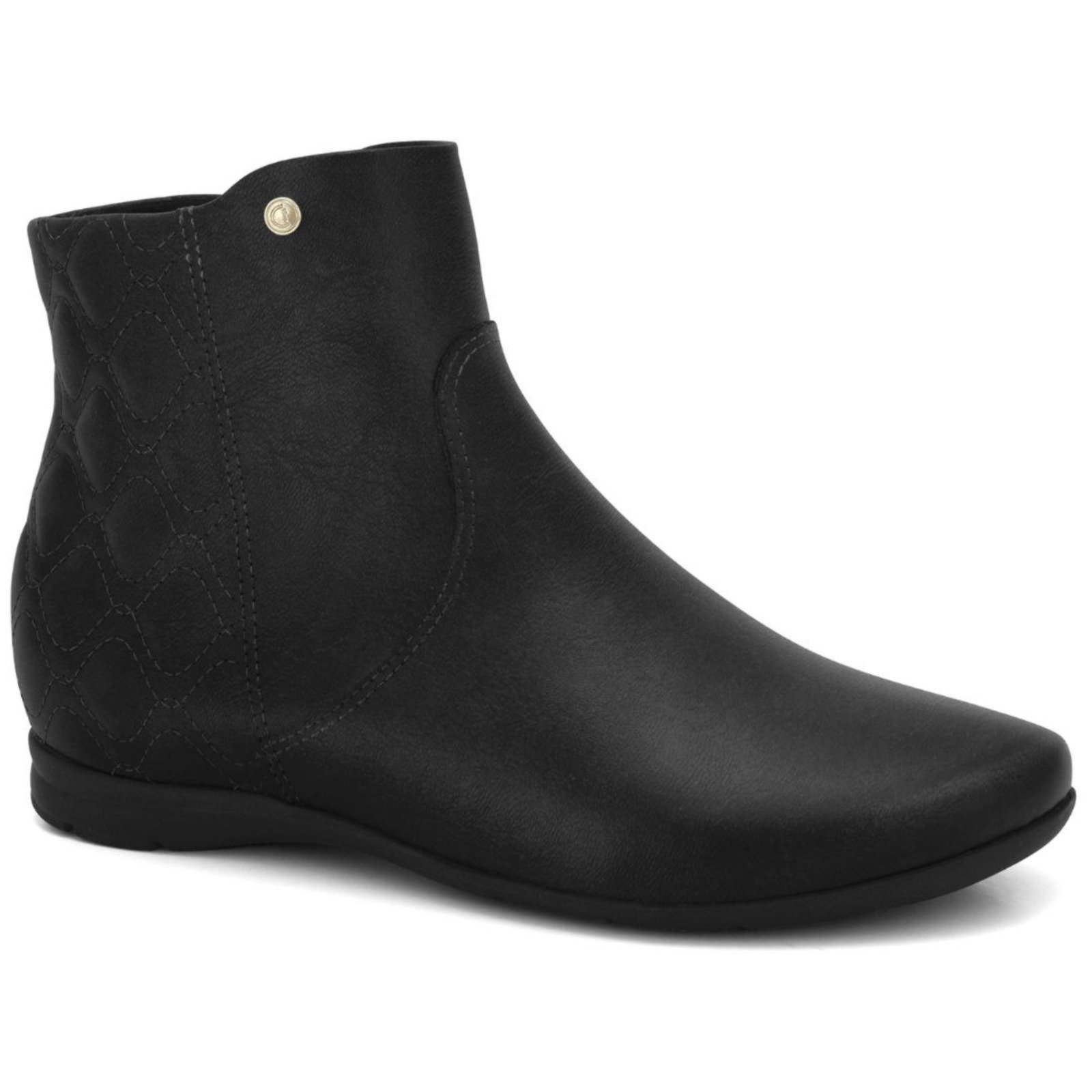 Bota Feminina Cano Curto Comfortflex Preta 2491301-4