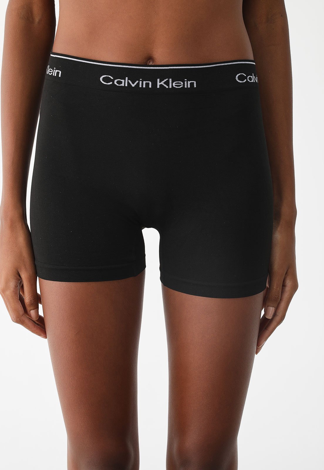 Calcinha Calvin Klein Underwear Boyshort Modern Cotton Seamlees Preta