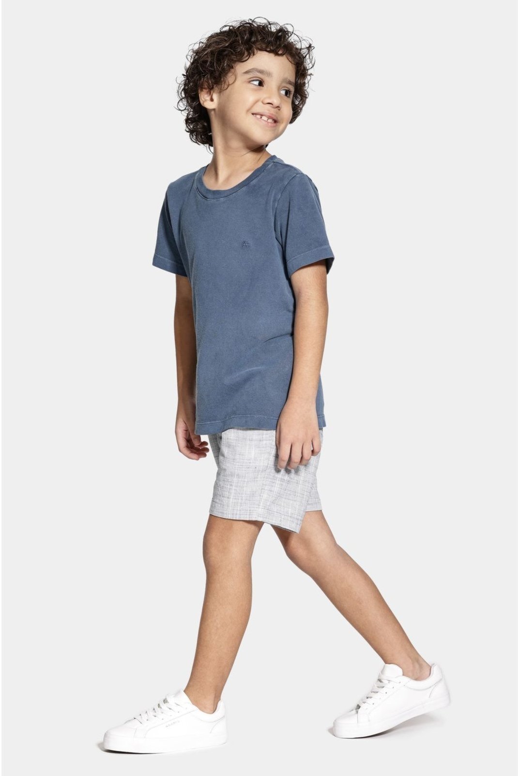 Vista 3 Infantil - Bermuda Aramis Chino Algodão Flamê Bolsos Marinho azul marinho Aramis azul marinho