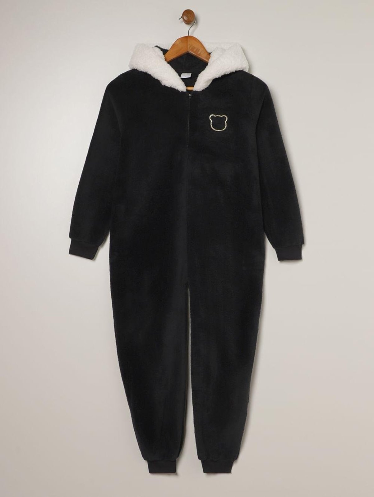 Pijama Longo Para Menina - PRETO