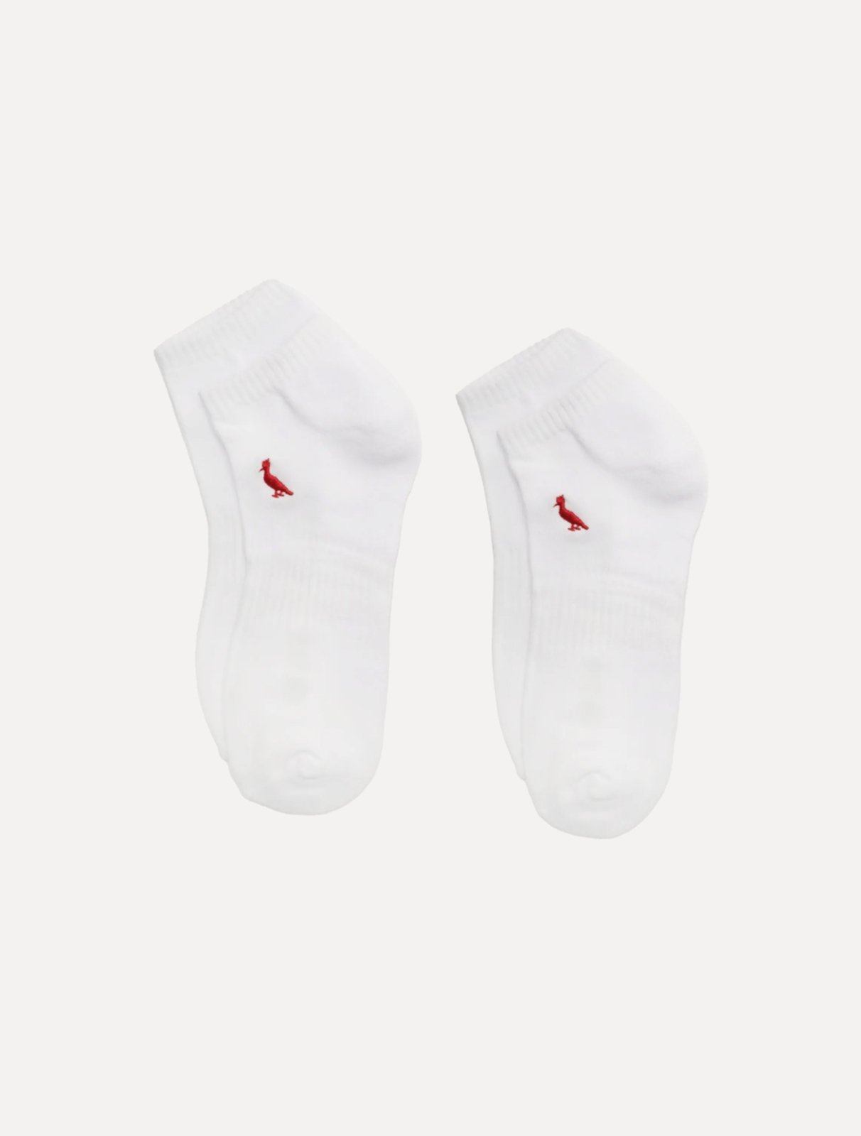 Meia Reserva Masculina Cano Curto Pica-Pau Bordado Branca Kit 2 Pares