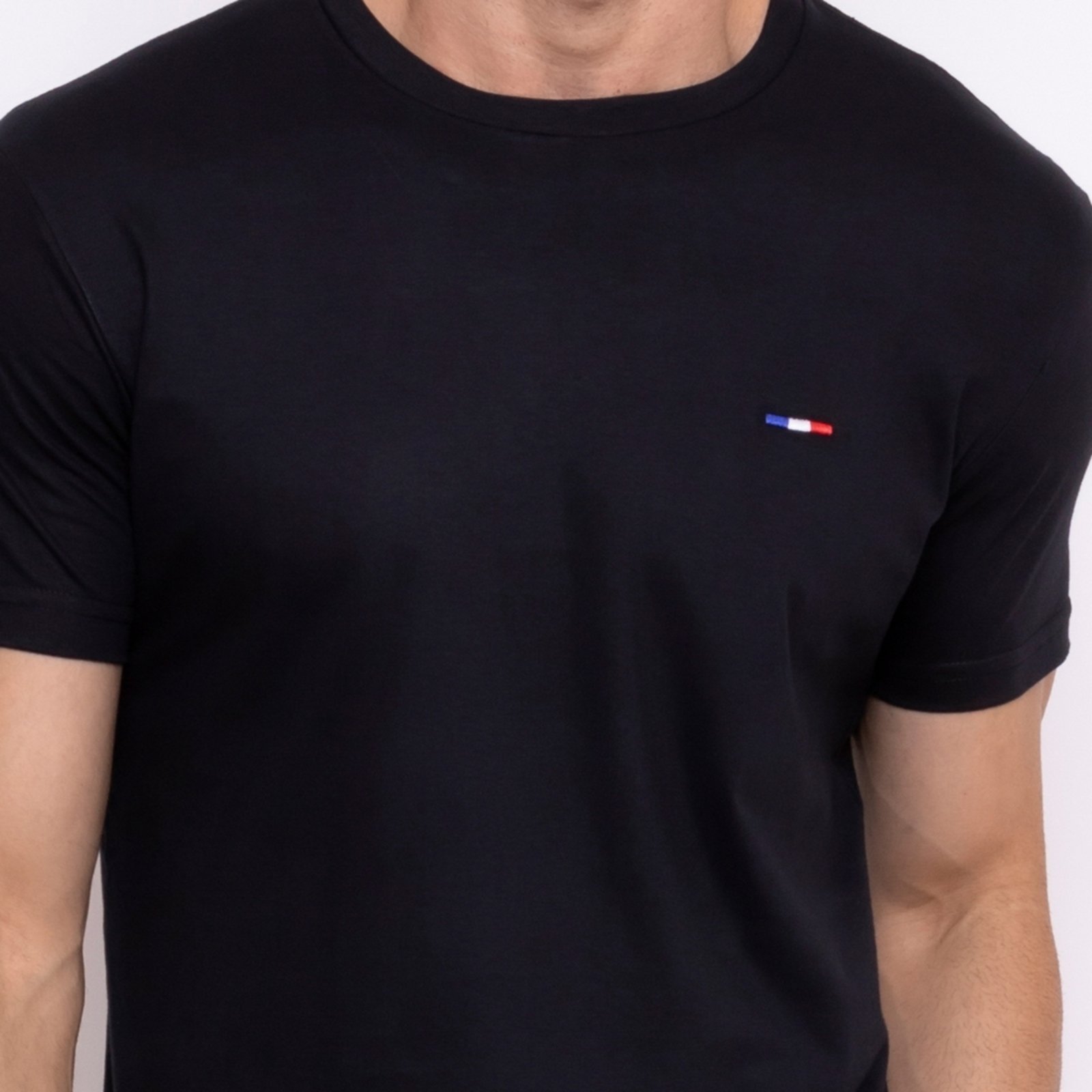 Vista 3 Kit 3 Peças Vih Triny Camisetas Básicas Masculina em Algodão Premium no Estilo Tommy Bordado França laranja Vih Triny laranja