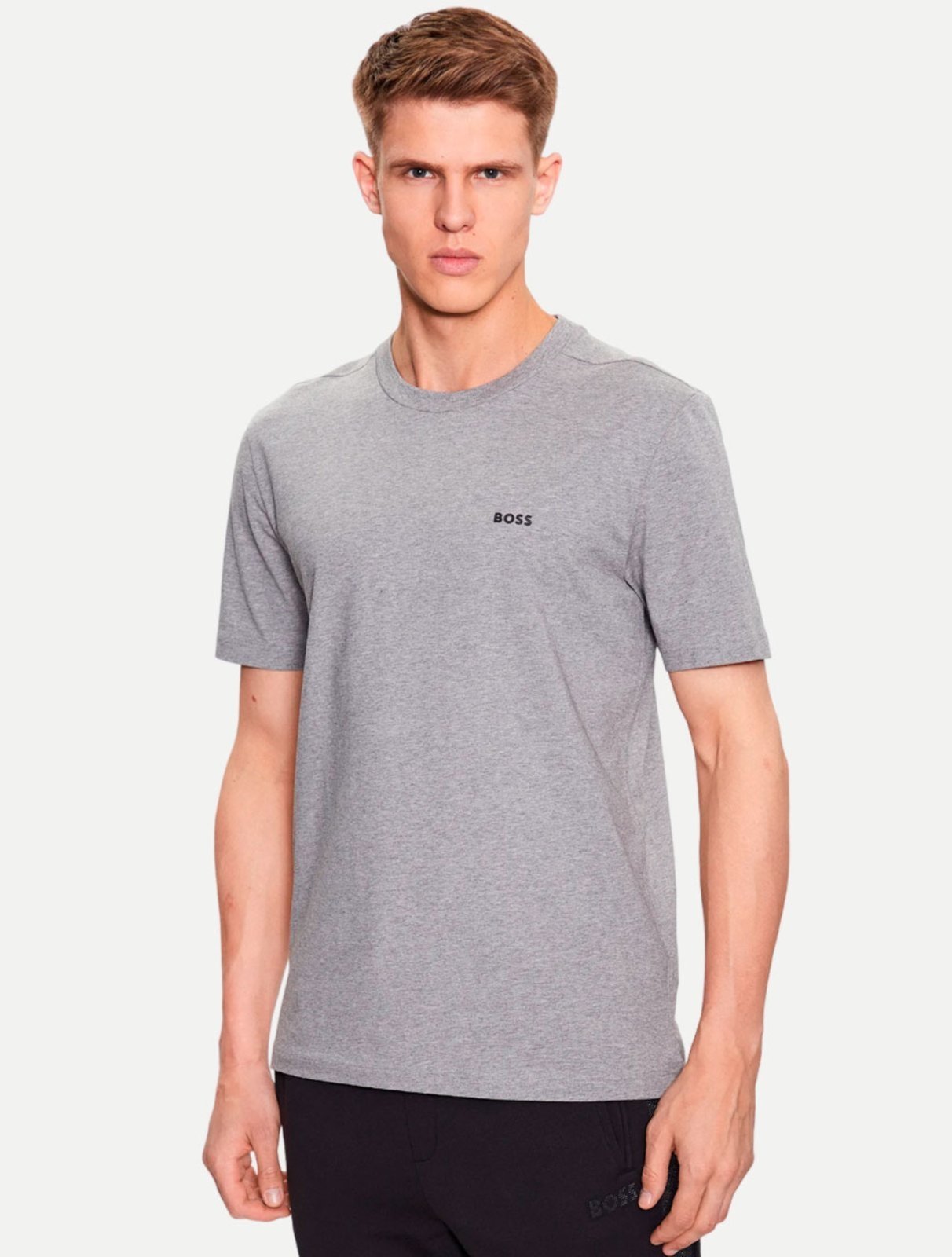 Camiseta Hugo Boss Tee Regular Mescla Cinza