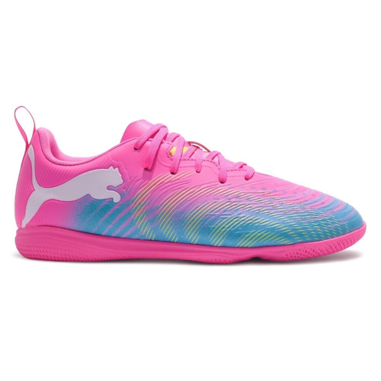 Infantil - Chuteira Futsal Puma Future 9 Play IT Jr Rosa