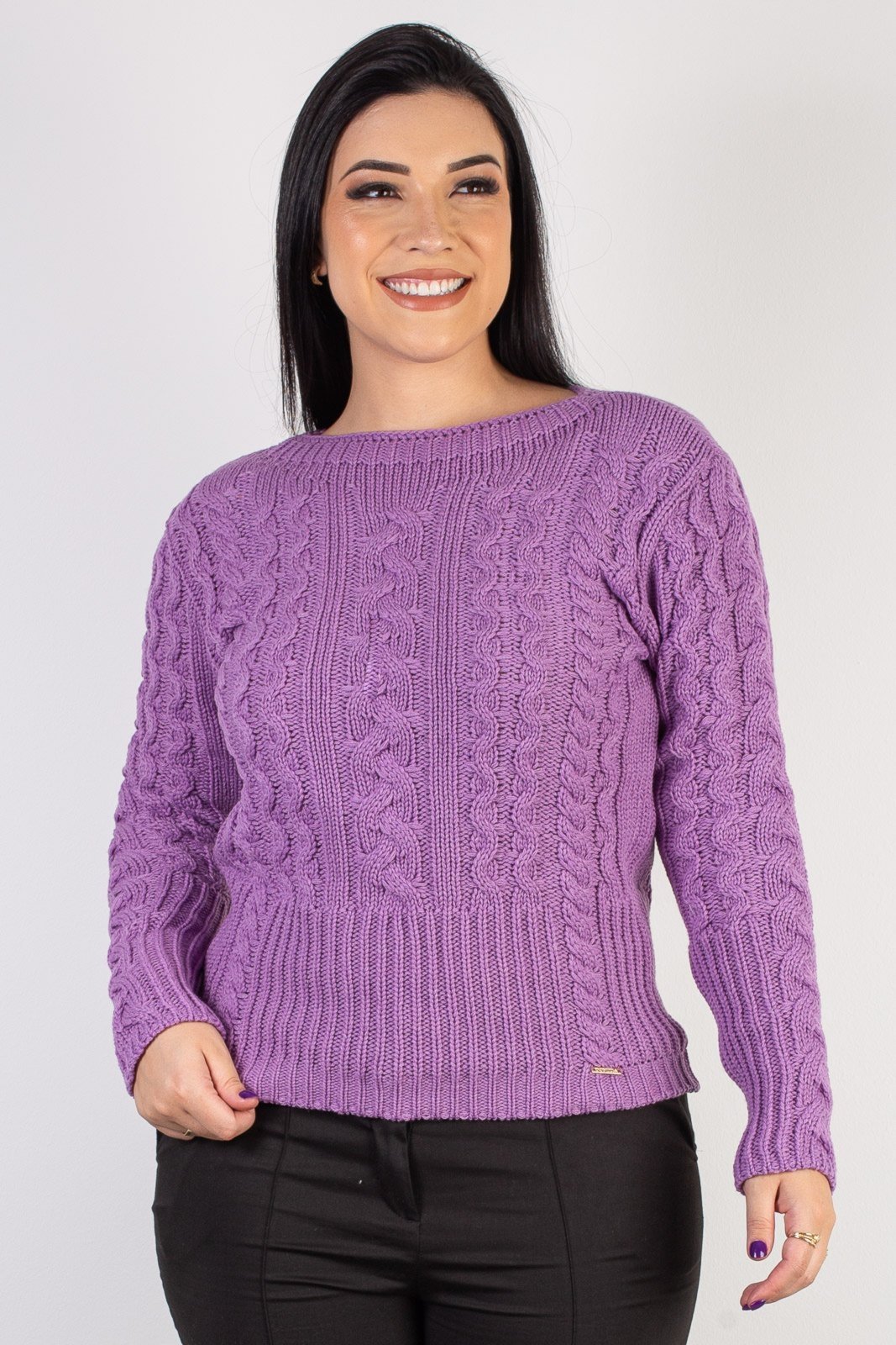 Blusa Enluaze Feminina De Malha Gola Canoa 60016 – Lilás