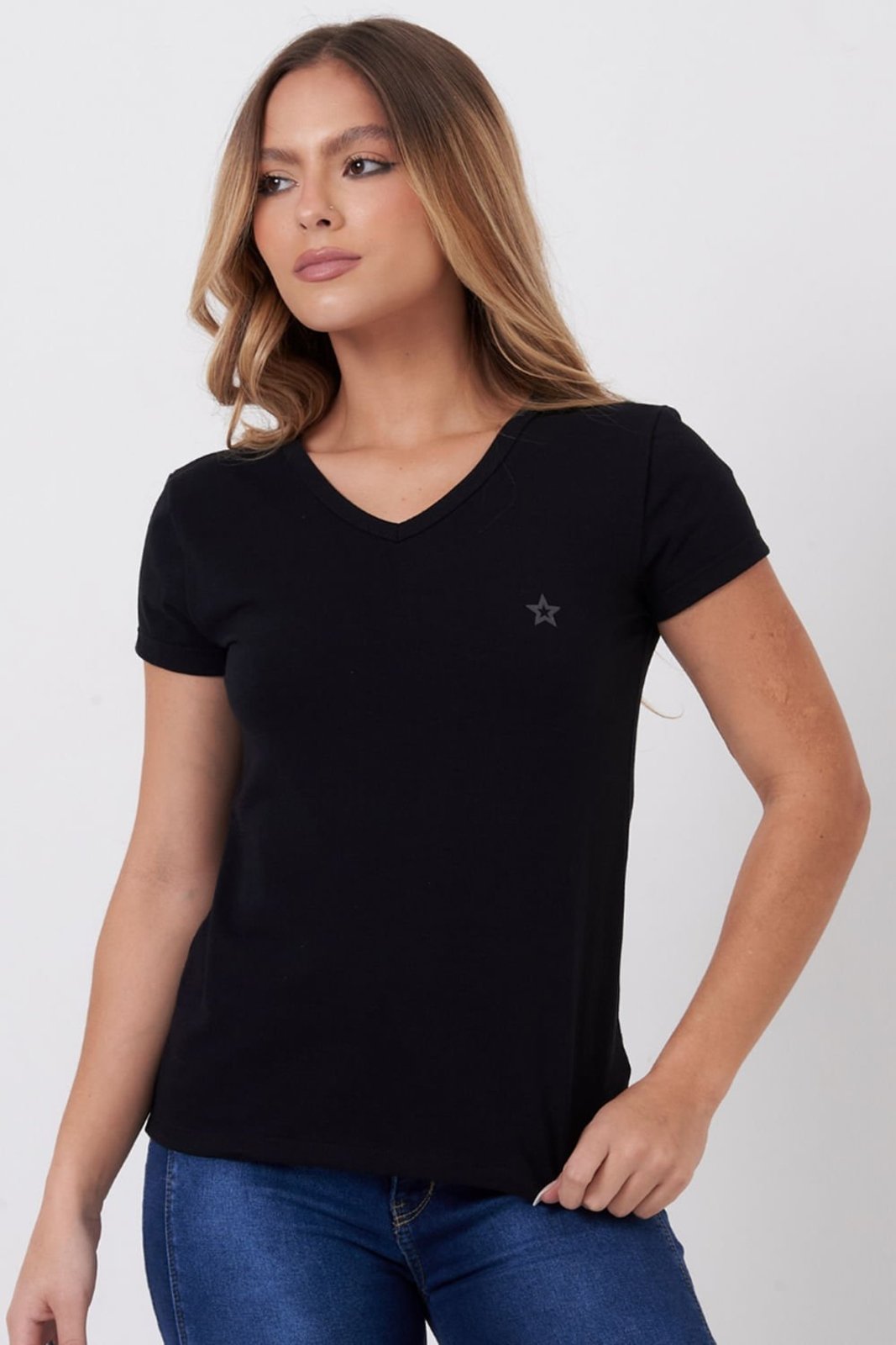 Blusa Decote v Planet Girls Preto