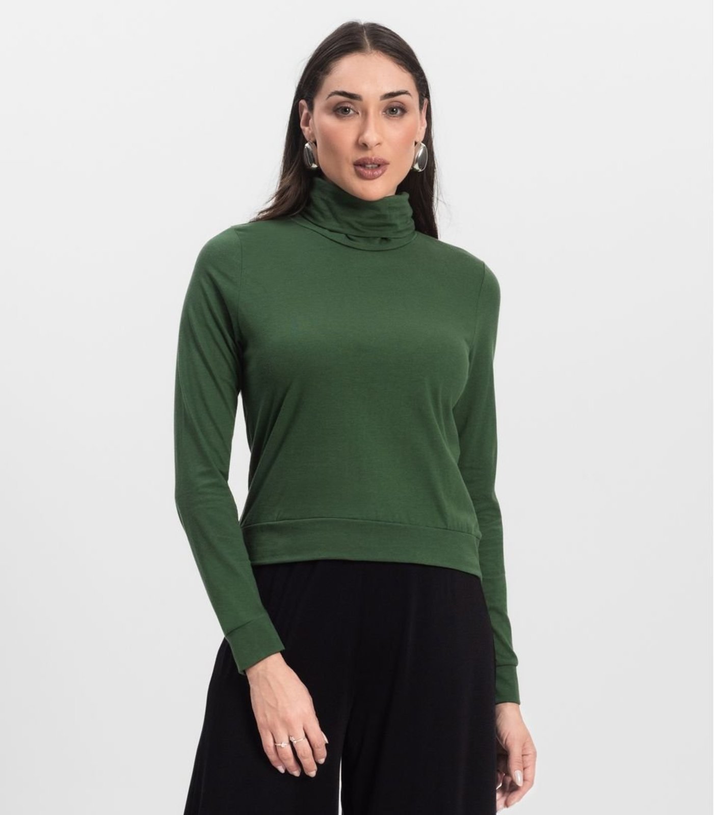 Blusão Gola Alta Infinita Cor Feminino Verde