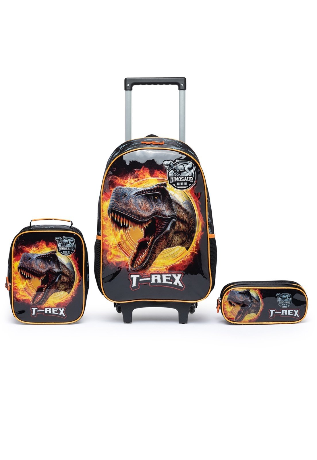 Vista 2 Infantil - Kit Mochila Masculina Rodas Guelph Lancheira Estojo Escolar Espaçosa Resistente preto GUELPH preto