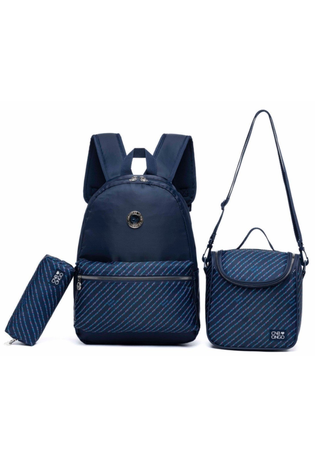 Kit Mochila De Costas Onbongo Escolar Notebook Lancheira Térmica