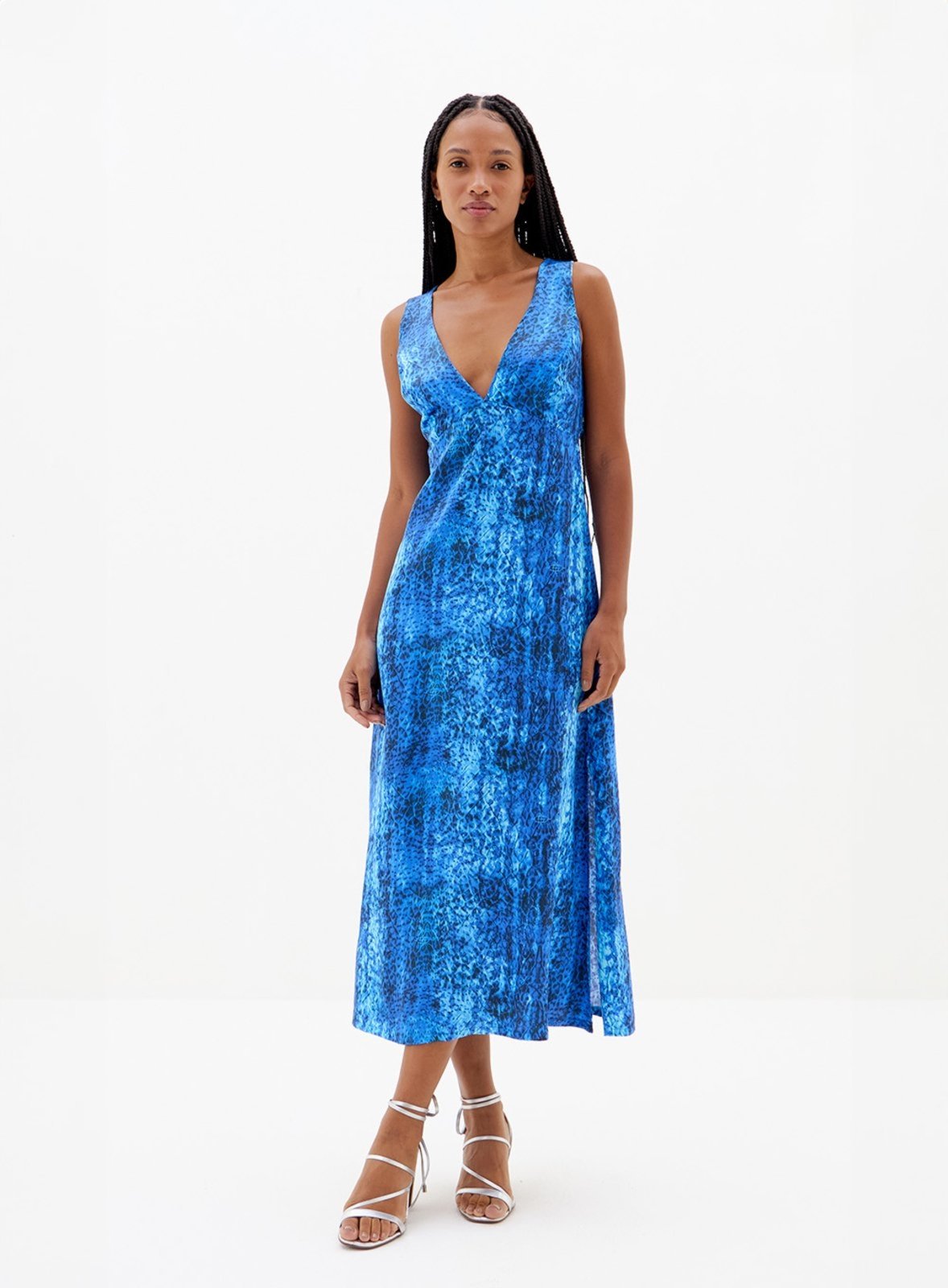 Vista 2 Vestido Midi Estampa Blue Animal Triton Azul Triton azul blue