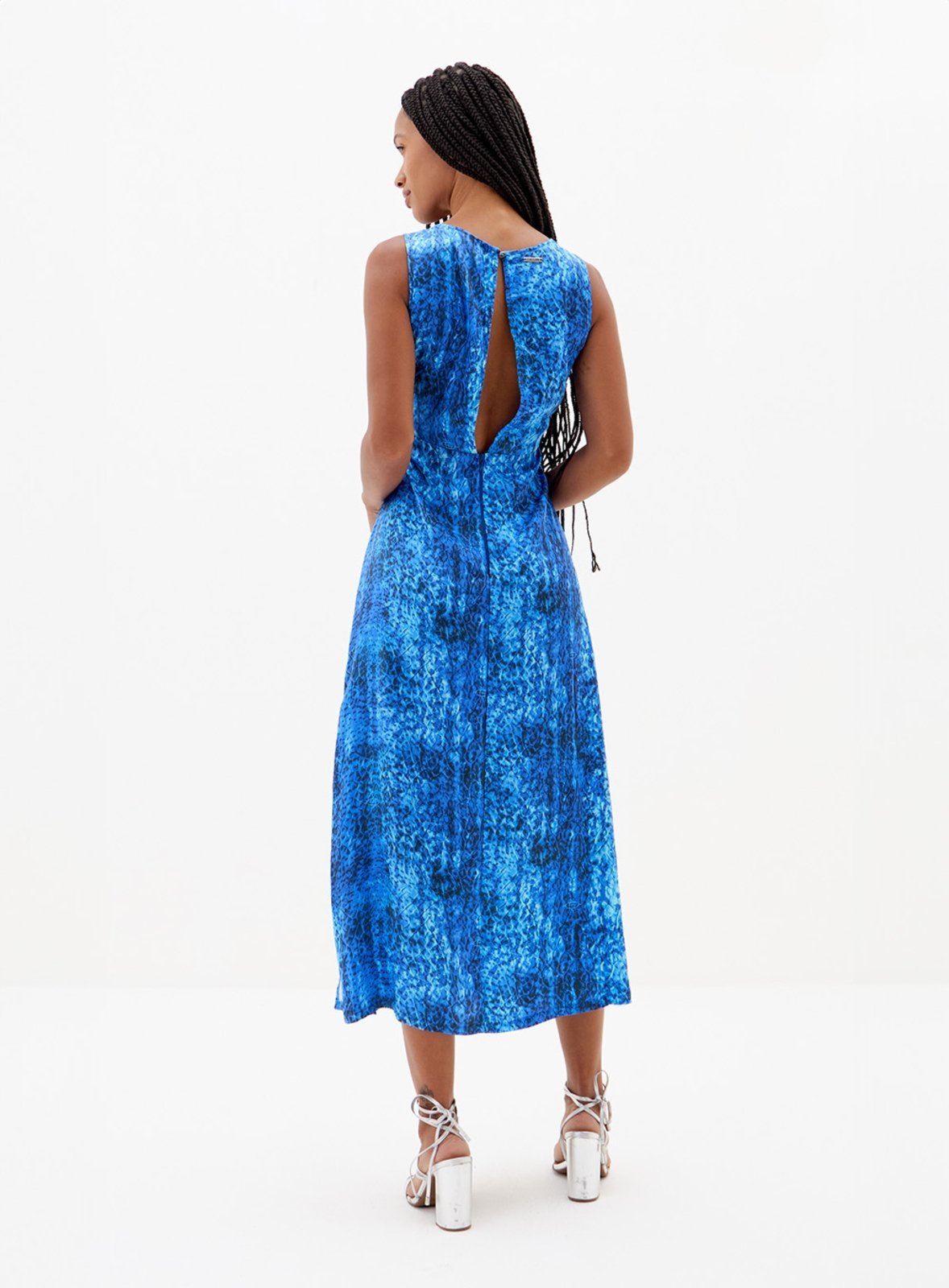 Vista 3 Vestido Midi Estampa Blue Animal Triton Azul Triton azul blue