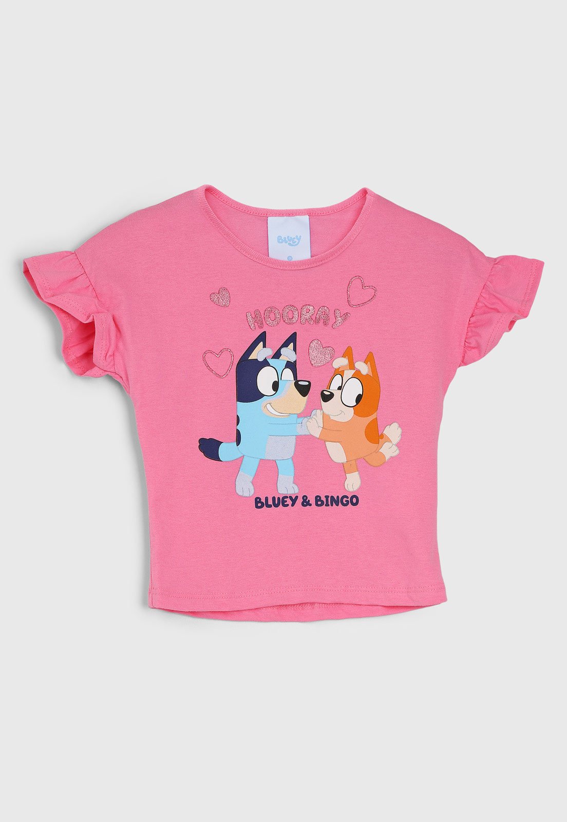 Blusa Brandili Bluey e Bingo Rosa