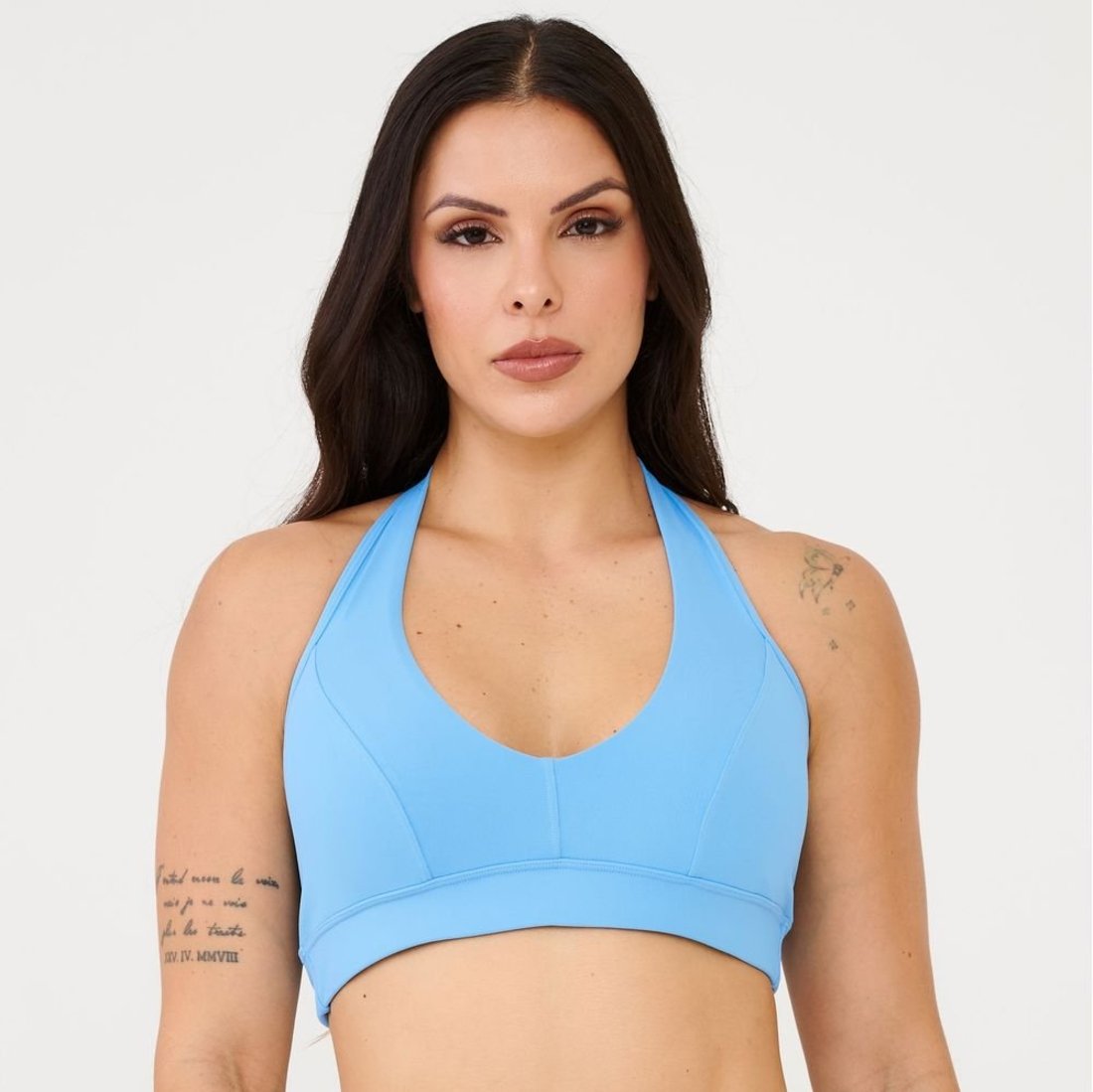 Vista 2 Top Frente Única Blue Ivy Poliamida Com Bojo Donna Carioca azul blue Donna Carioca azul blue
