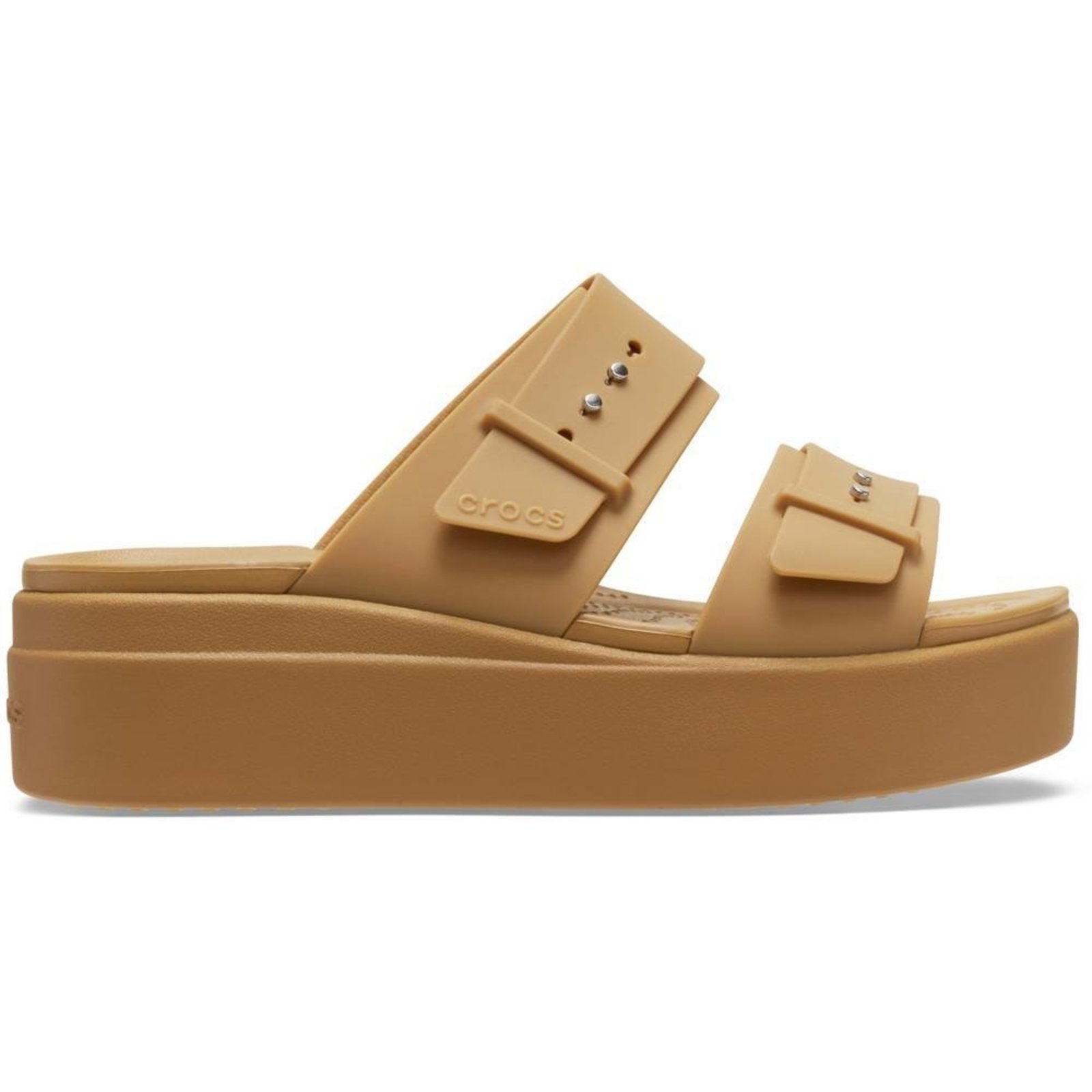 Sandália Crocs Brooklyn Low Wedge W Sandal Umber Marrom