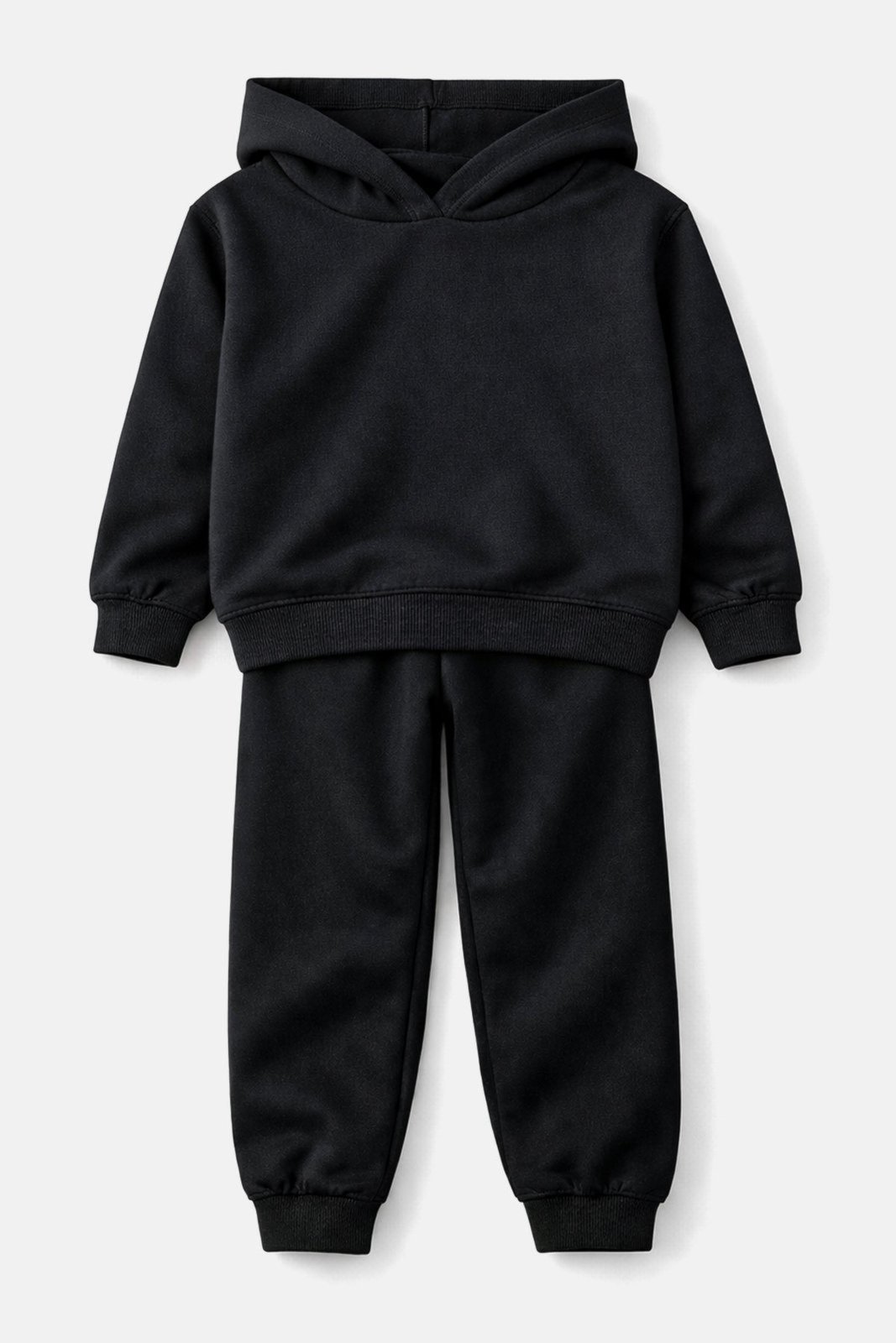 Vista 2 Infantil - Conjunto Moletom Básico Peluciado Babei no Look preto Babei no Look preto