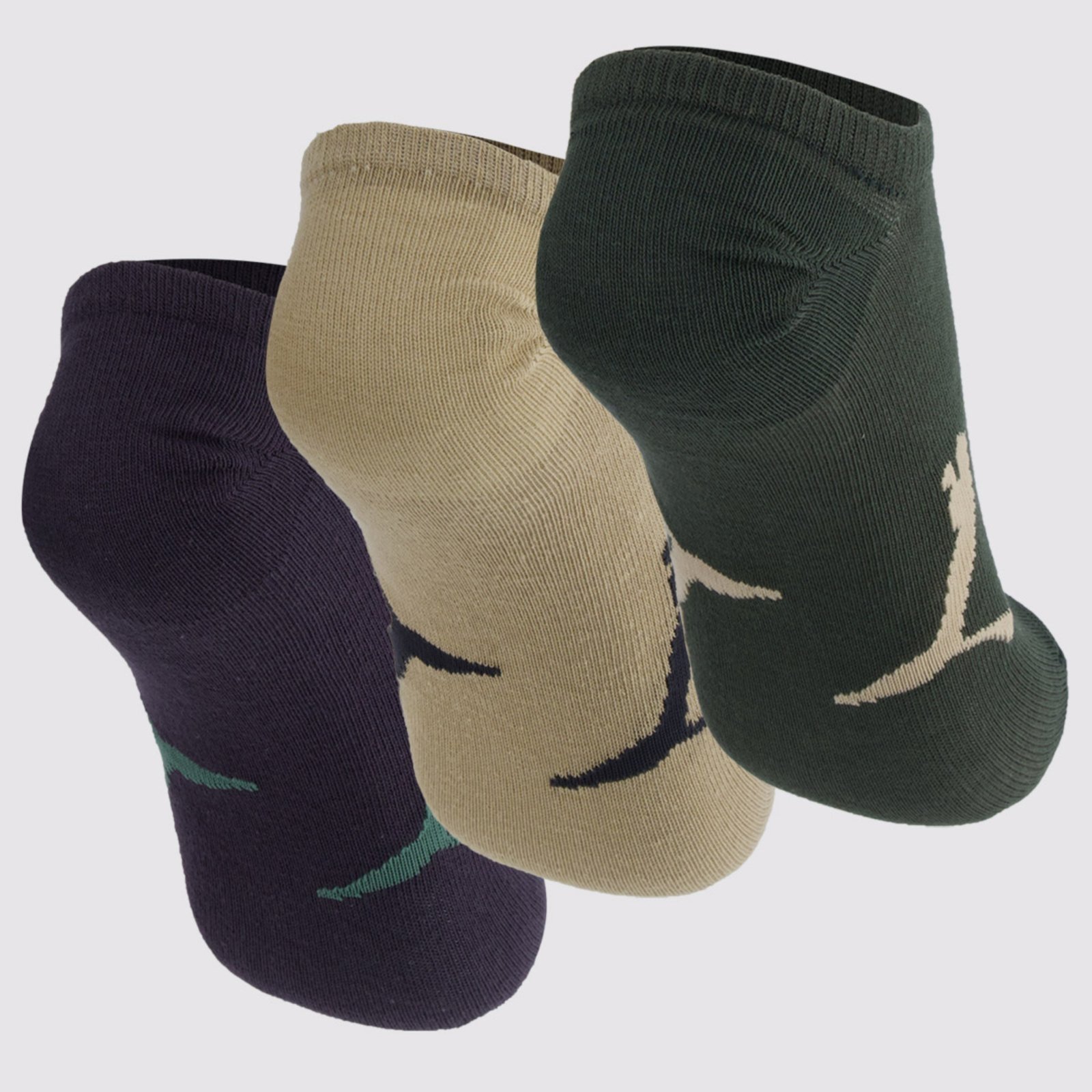Vista 3 Kit Meia Puma Sapatilha Invisível 3 Pares Bege e Cinza verde Puma verde
