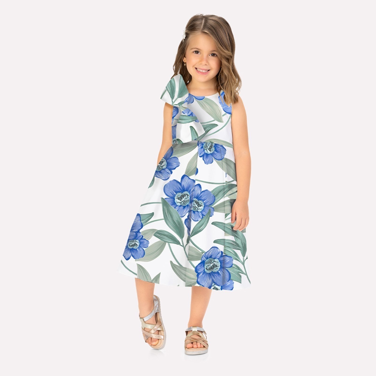 Infantil - Vestido Menina Laço Milon
