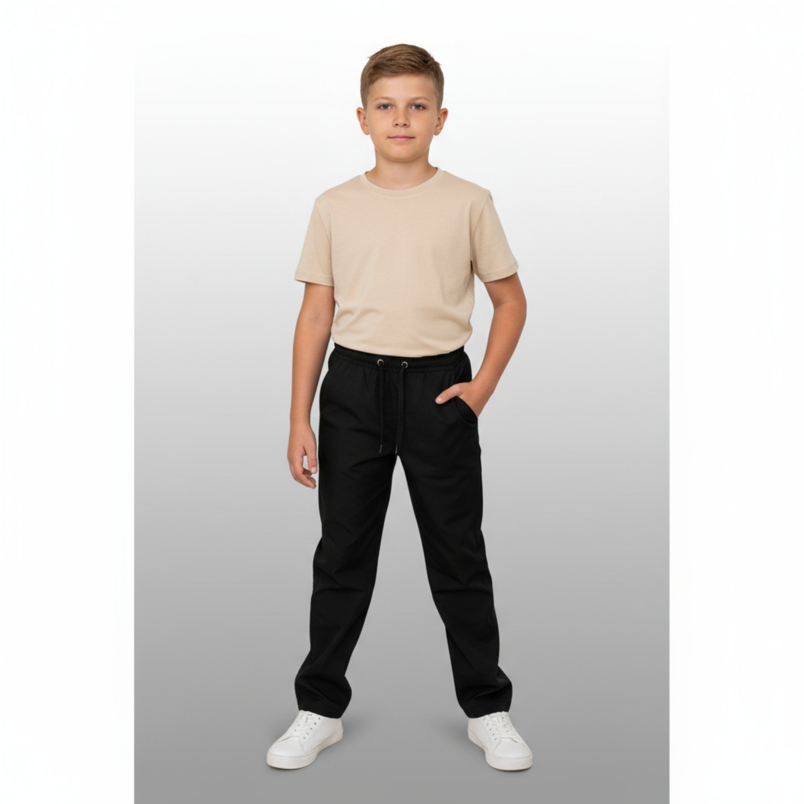 Infantil - Calça Tactel Escolar Juvenil Preto Aliarthe