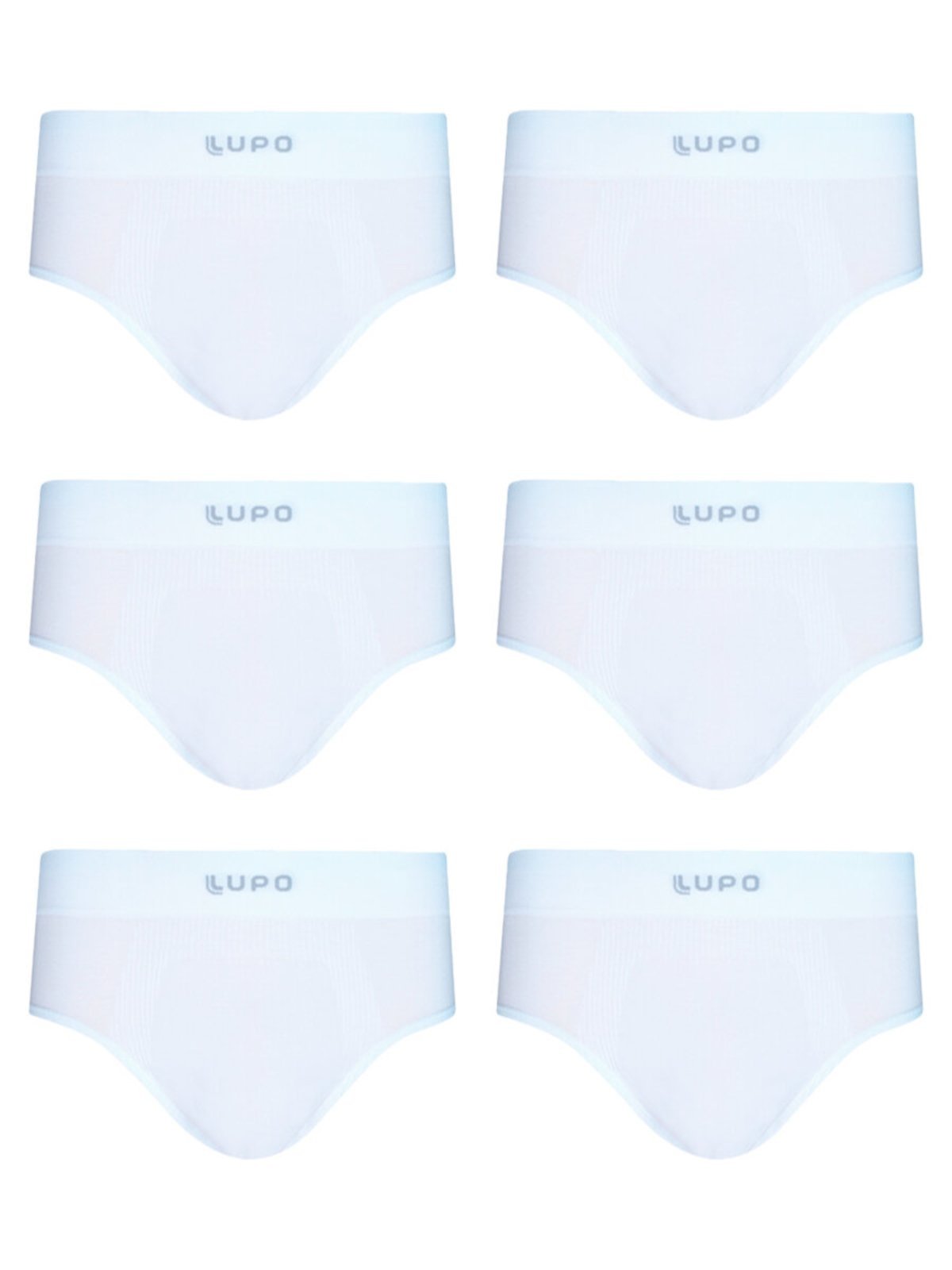 Kit com 6 Cuecas Lupo Slip Micromodal 681-001 Branca