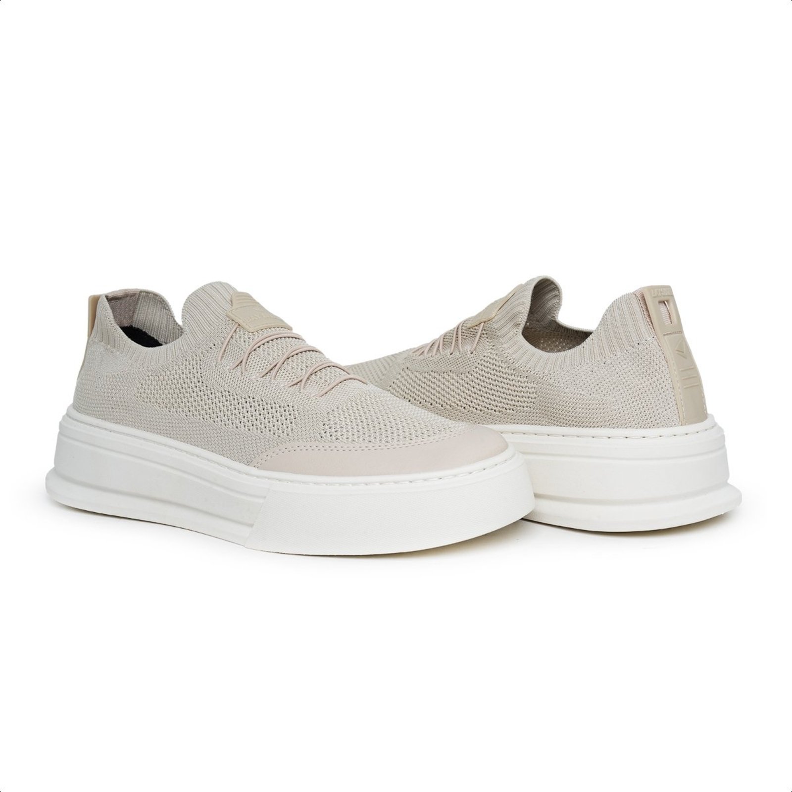 Tênis Masculino Veritimo Sapatenis Knit Casual Leve Conforto Anatômico Elegante Bege