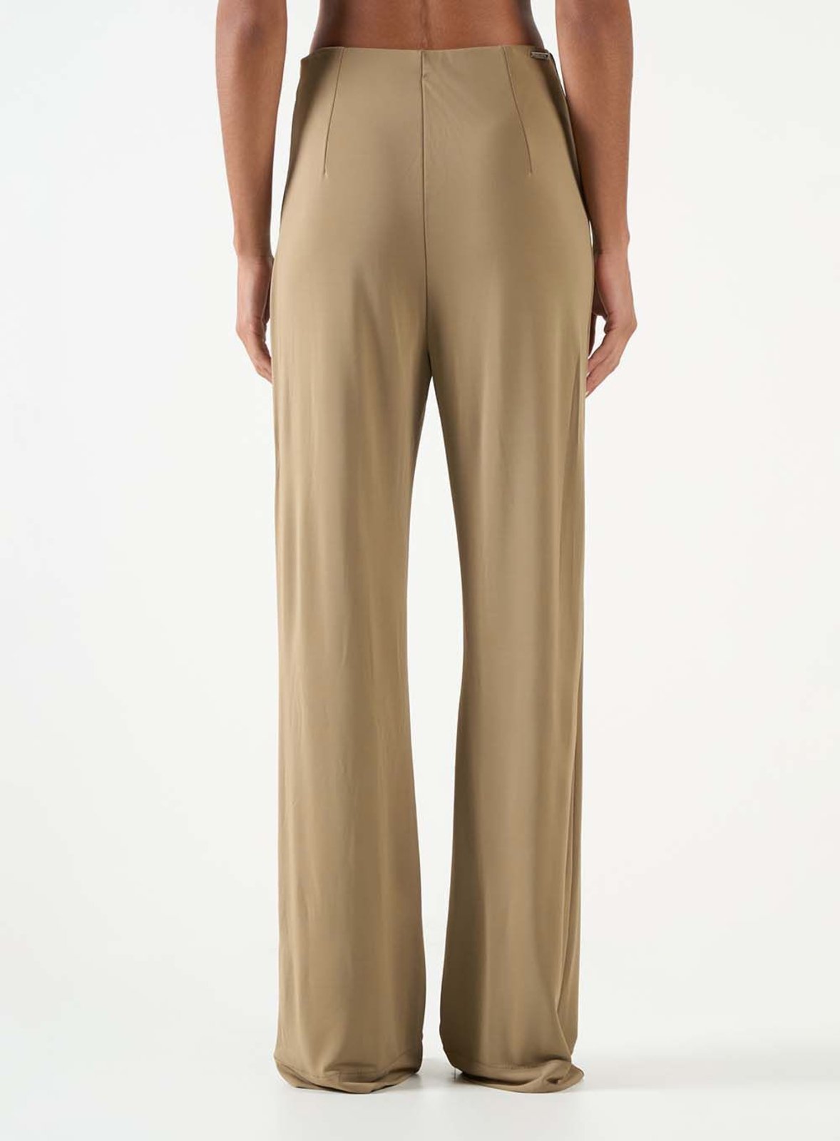 Vista 3 Calça Wide Leg Cós Médio Colcci CLC Paper bege Colcci CLC bege