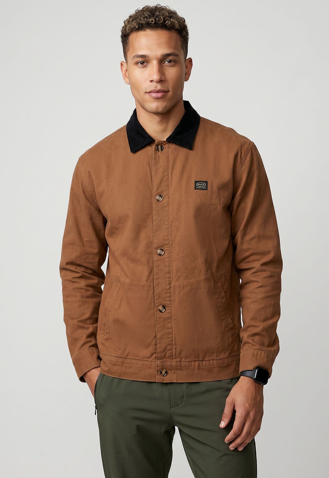 Jaqueta Masculina RVCA Modelagem Regular Marrom