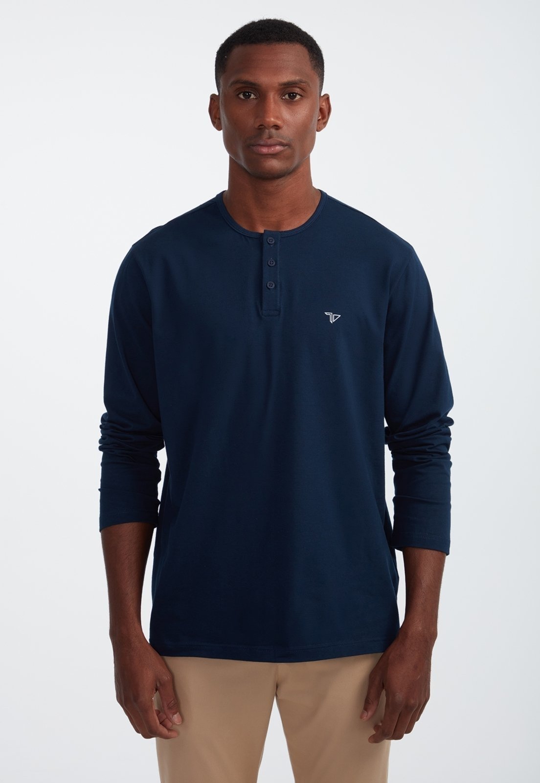 Camiseta Traymon Slim Gola Portuguesa Marinho