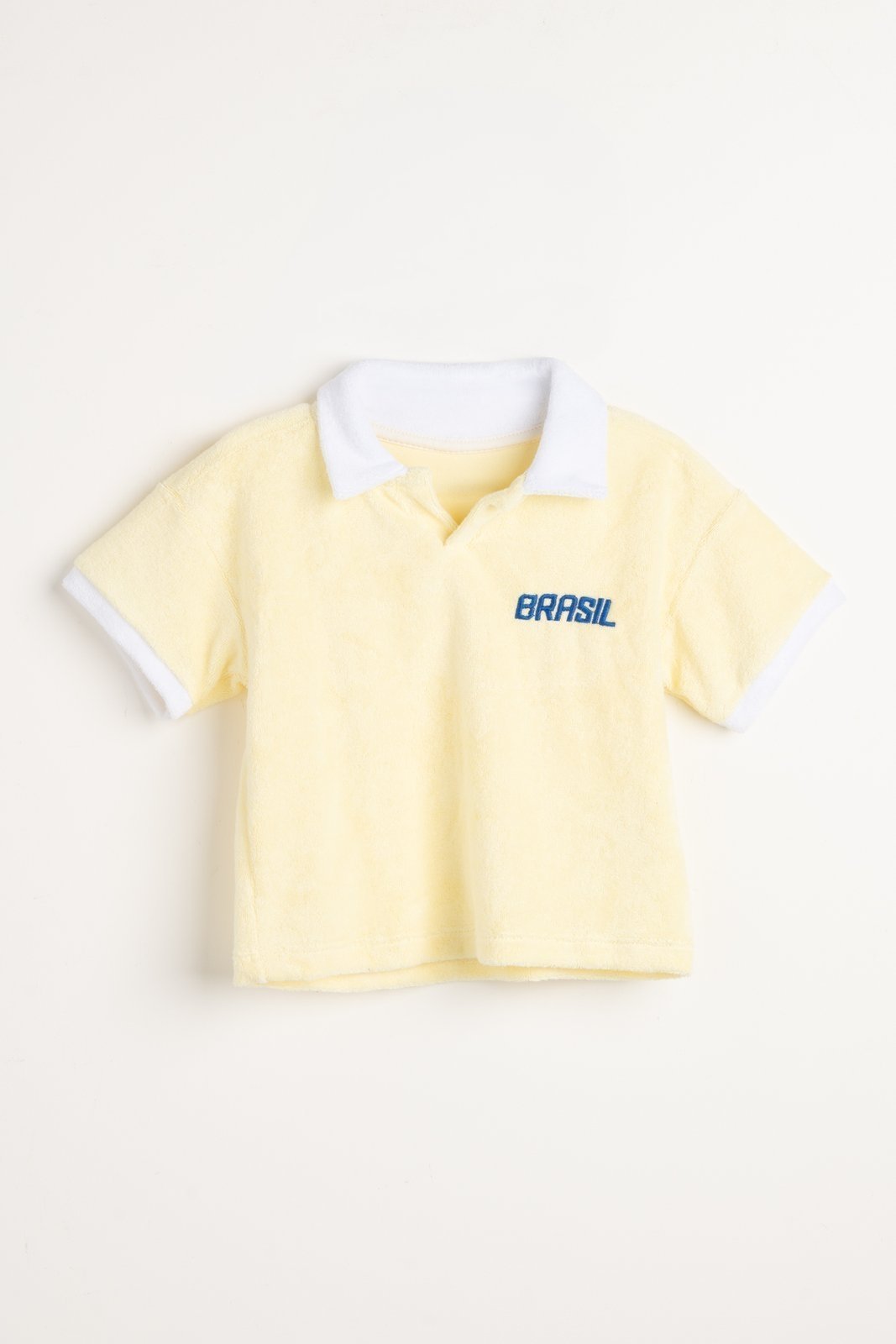 Infantil - Camiseta Oversized Bordada Brasil AMARELO CLARO