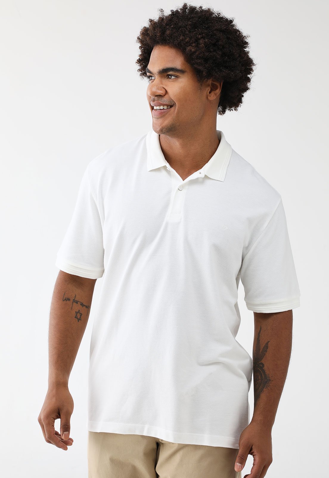 Camisa Polo Forum Reta Lisa Branca