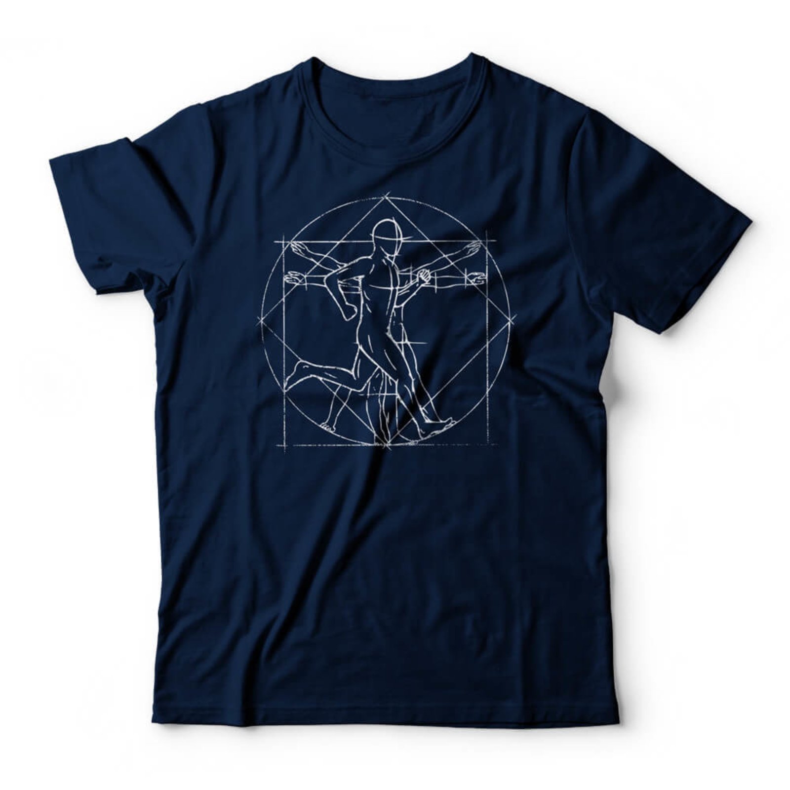 Camiseta Vitruvian Runner – Azul Marinho – Casual – Studio Geek