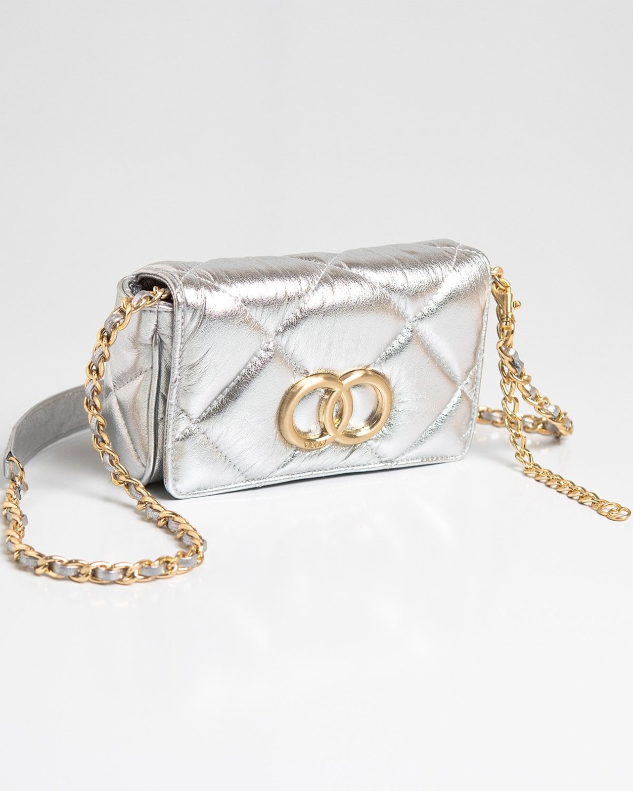 Bolsa Pequena Woow Bella Serena Couro Silver