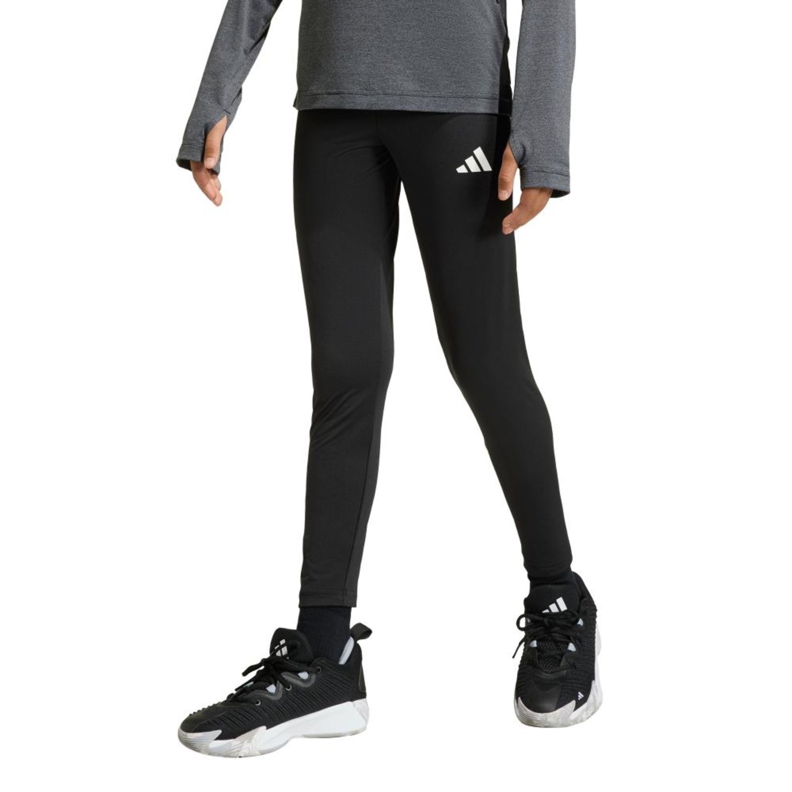Infantil - Calça Legging de Treino Essentials com Três Listras Adidas Sportswear Preto