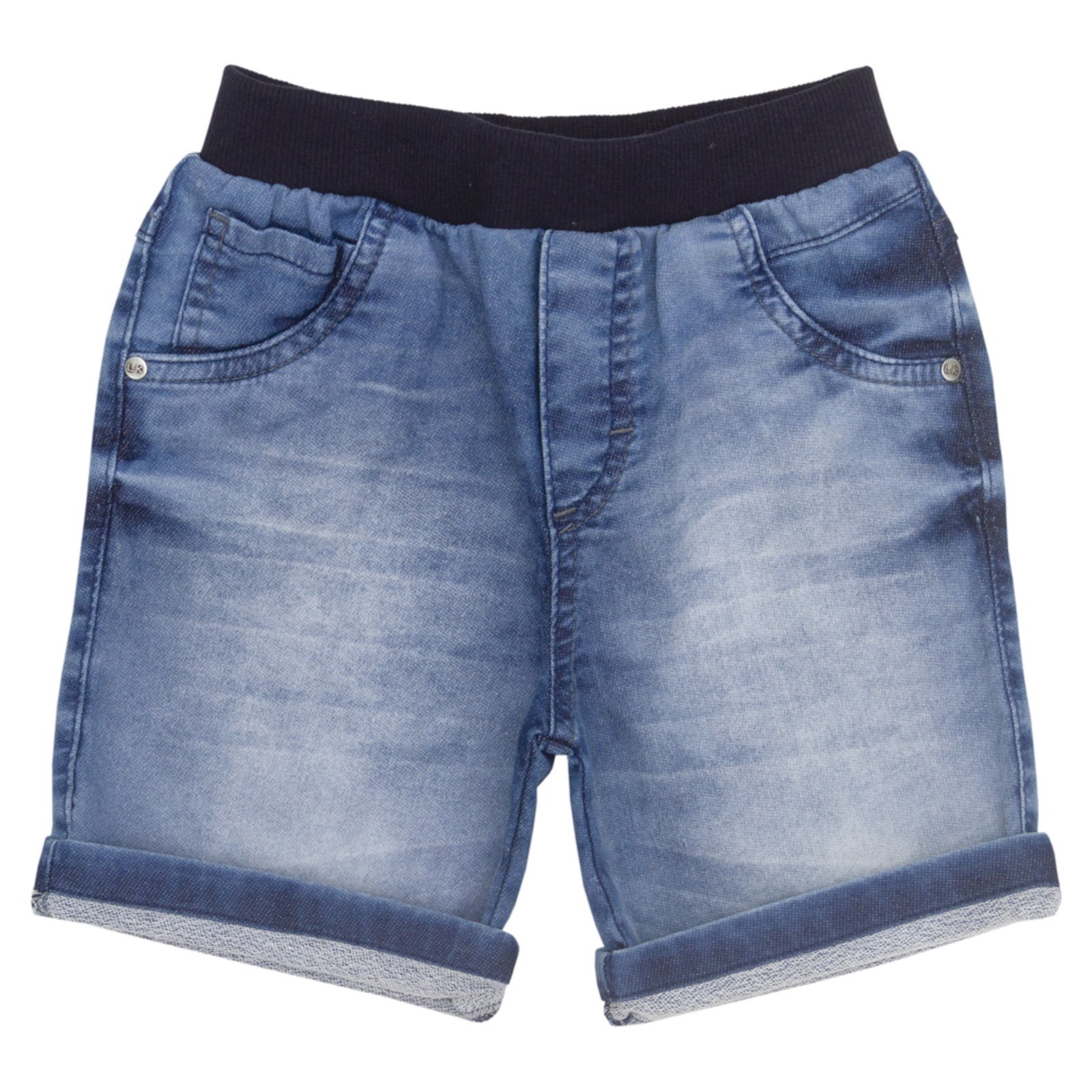 Infantil – Shorts Look Jeans c/ Ribana Moletom Jeans