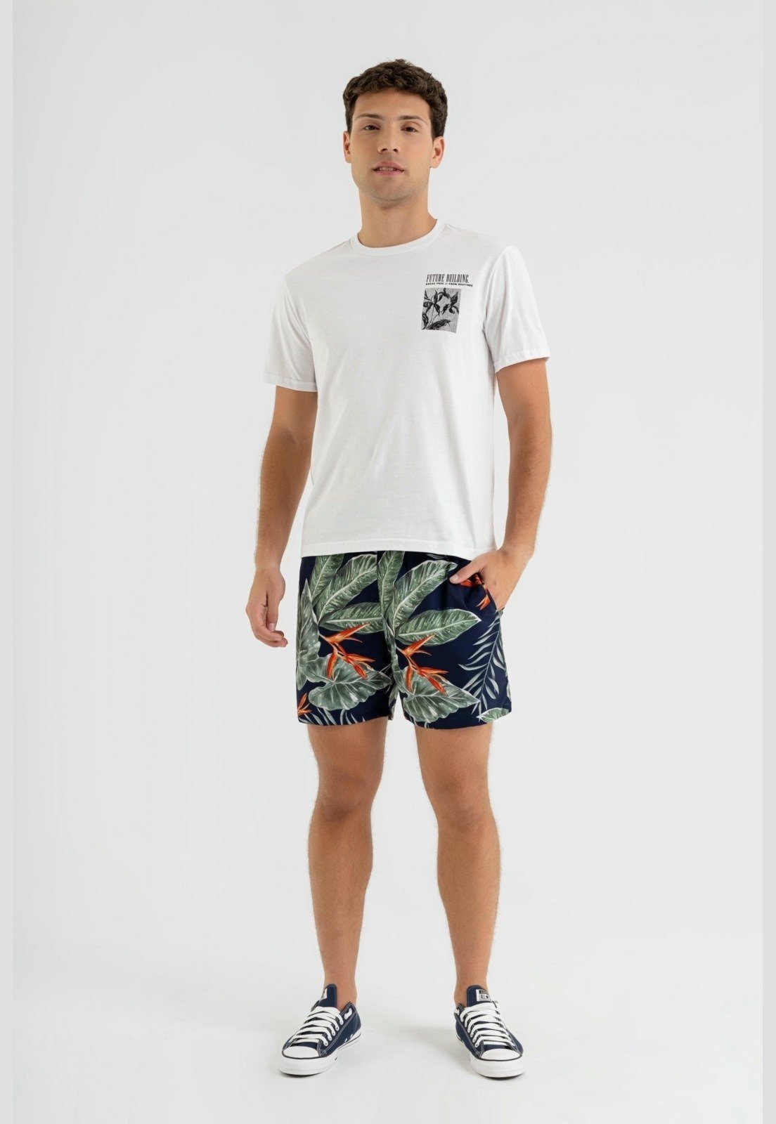 Camiseta Manga Curta Masculina em Meia Malha The Philippines Branco