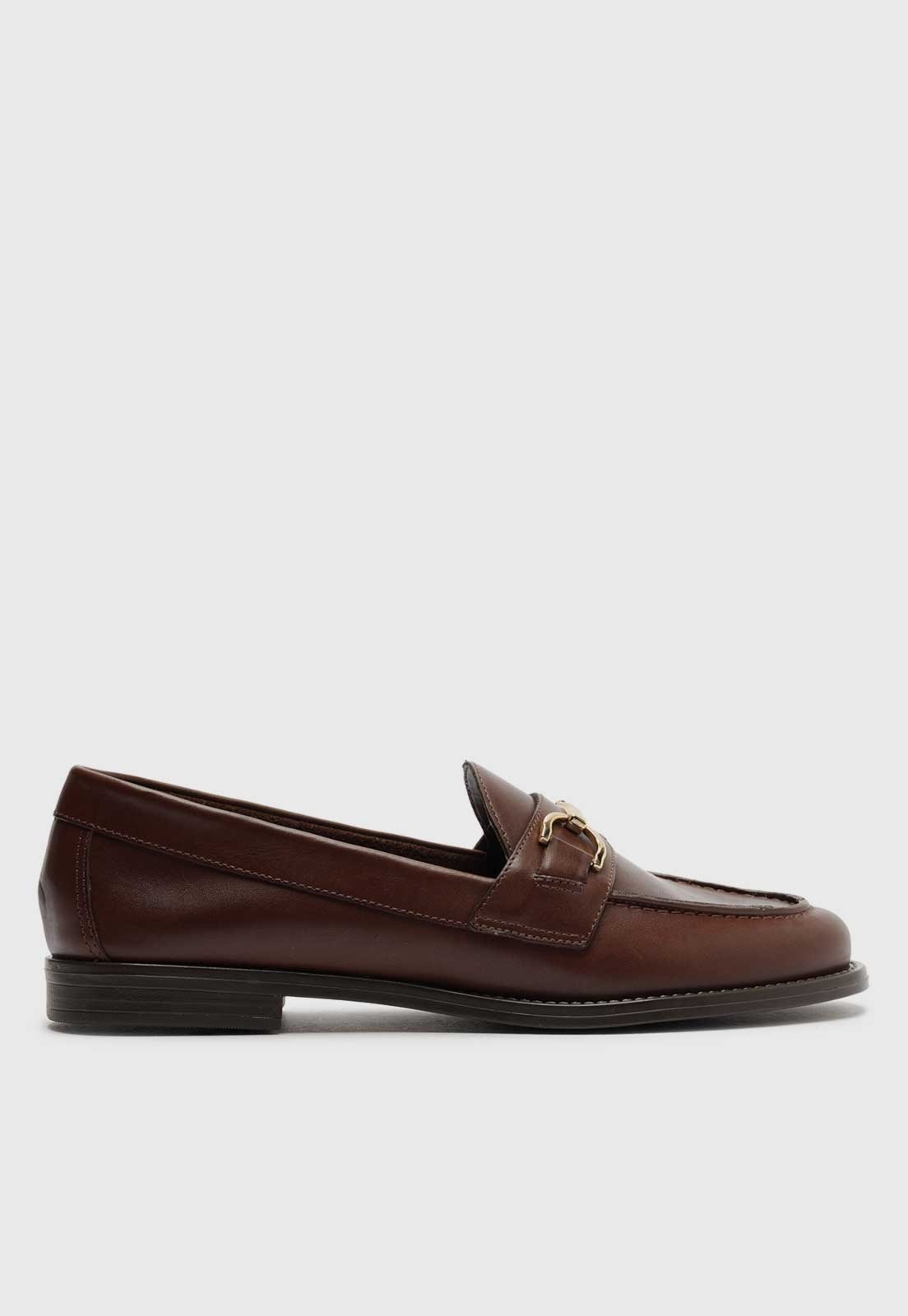 Mocassim Arezzo Detalhe Metálico Marrom