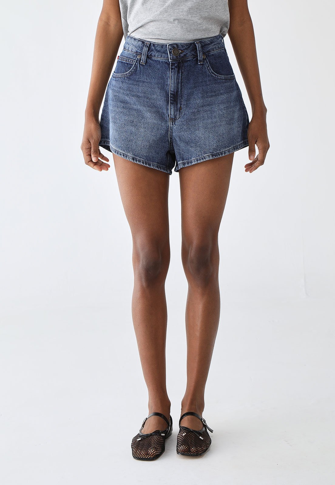Short Jeans Forum Evasê Pocket Azul