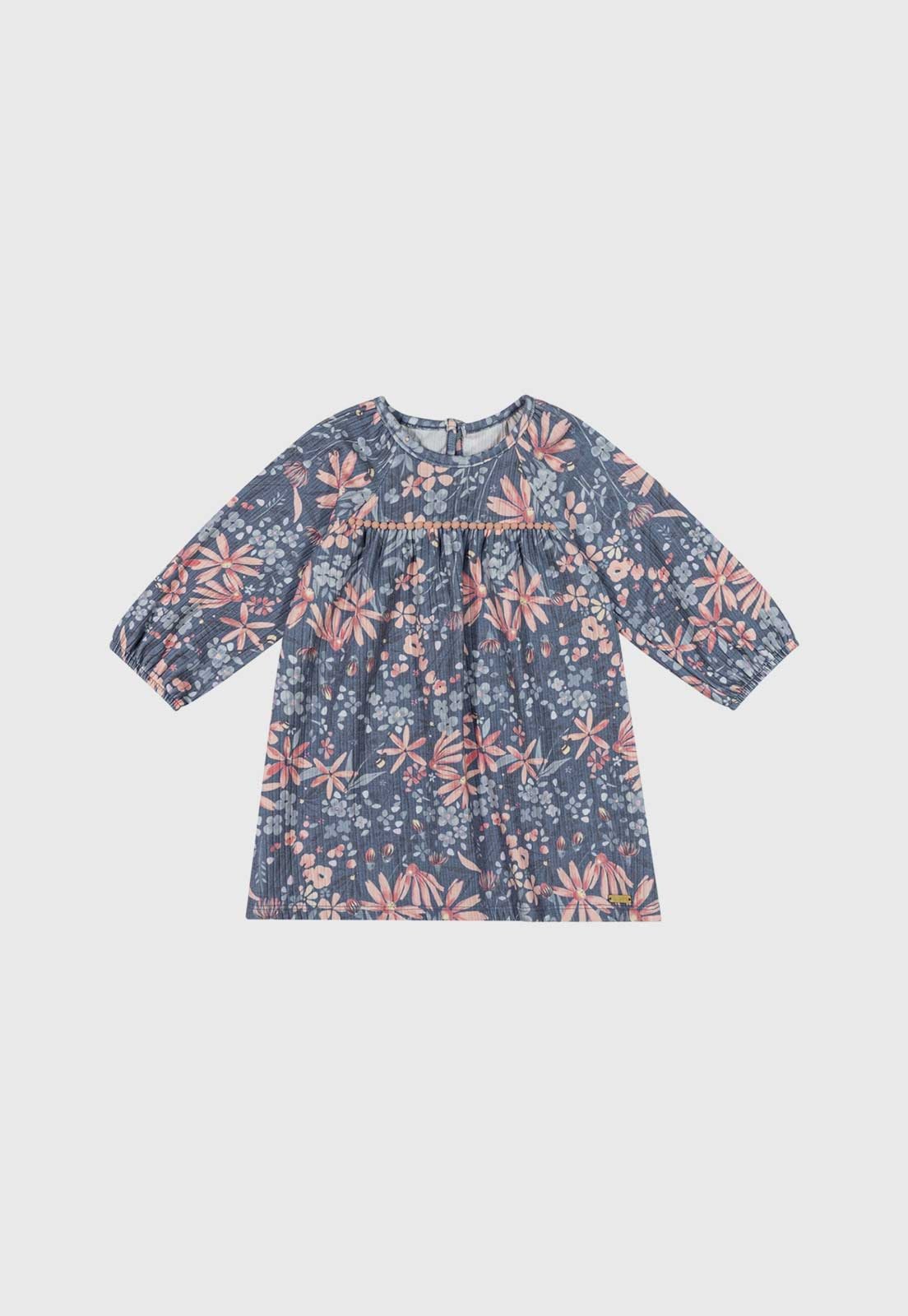 Infantil – Vestido Colorittá Floral Babados Azul