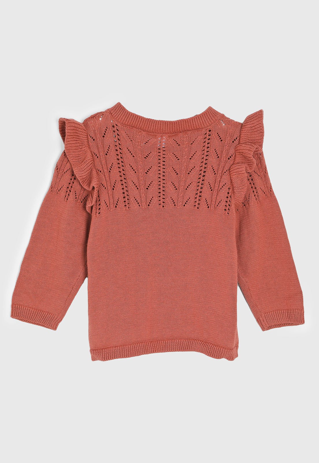 Vista 3 Infantil - Cardigan Name It Tricot Babados marrom name it marrom