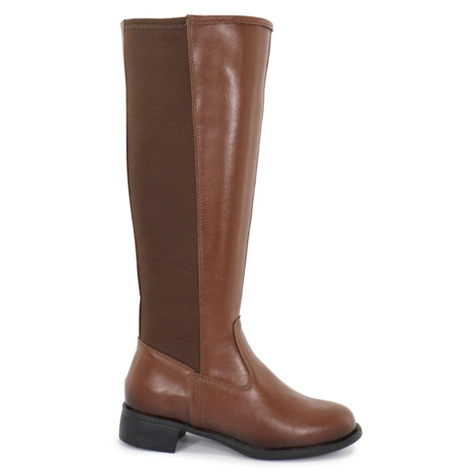 Bota Feminina Montaria Cano Alto Elegante Confortável Marrom 34 Marrom
