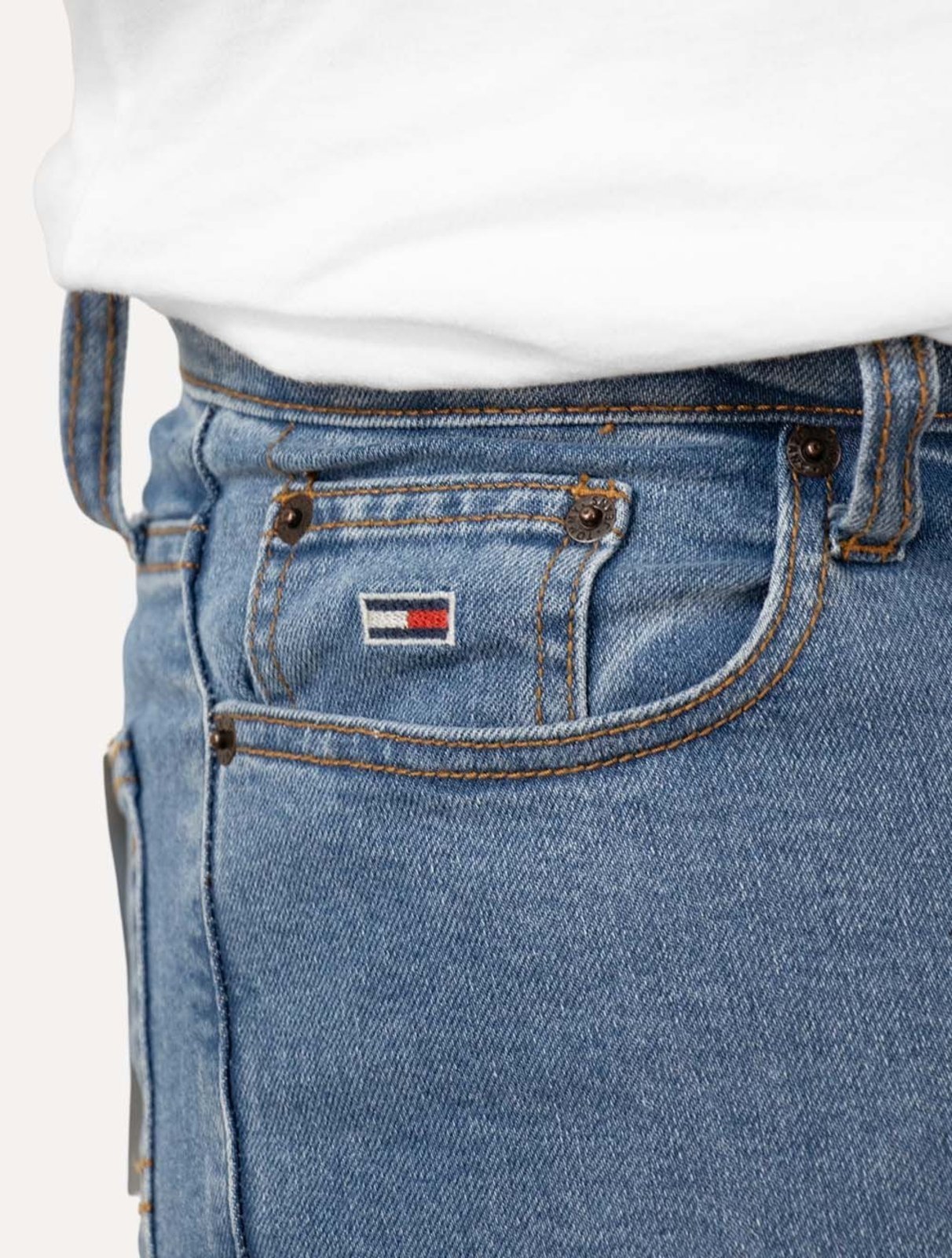 Vista 3 Calça Tommy Jeans Masculina Skinny Simon Flag azul Tommy Jeans azul