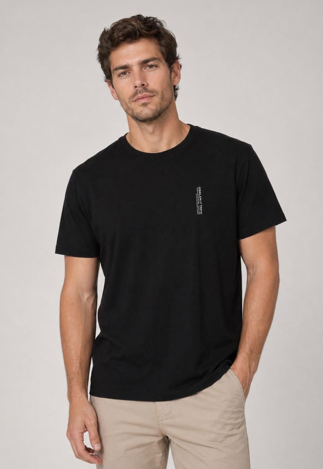 Camiseta Masculina Osklen Gola Redonda Preta