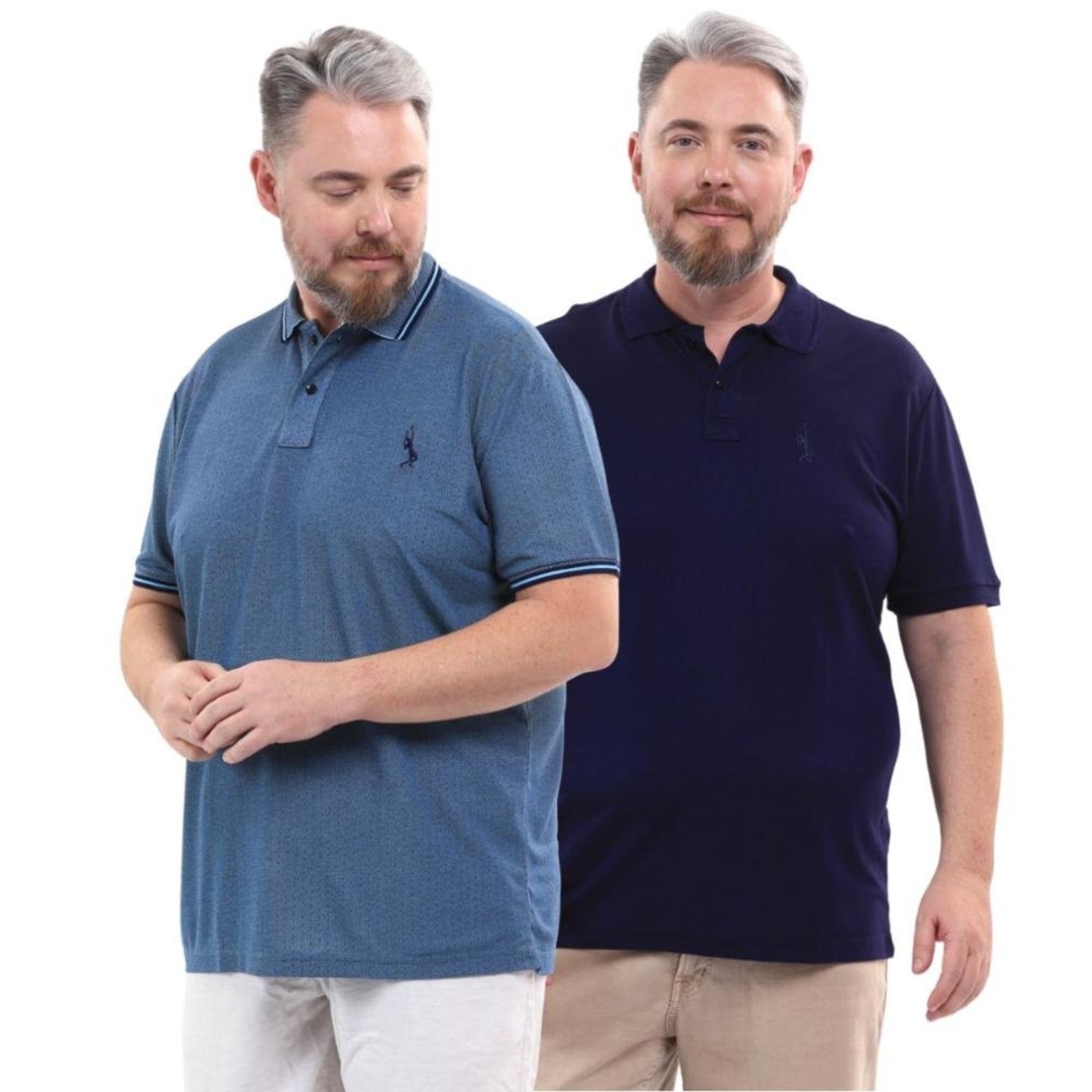 Kit 2 Camisa Polo Plus Size Tradicional Elegante Moderna